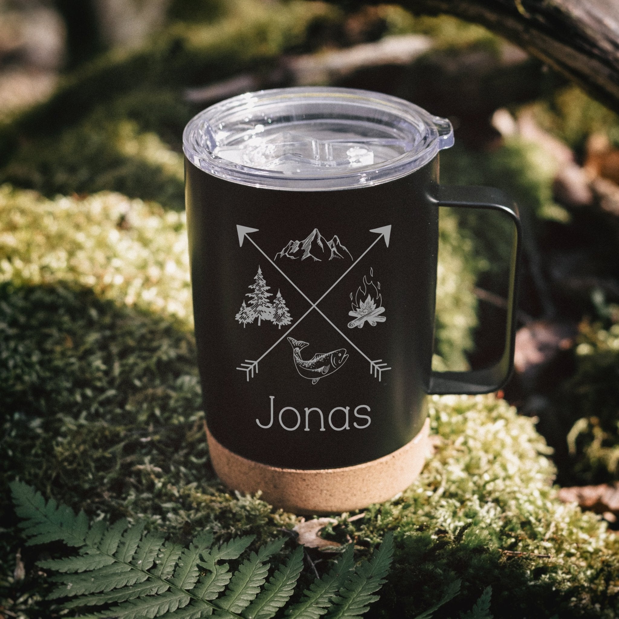 Thermobecher mit Korkboden - X - Motiv - Abenteuernah