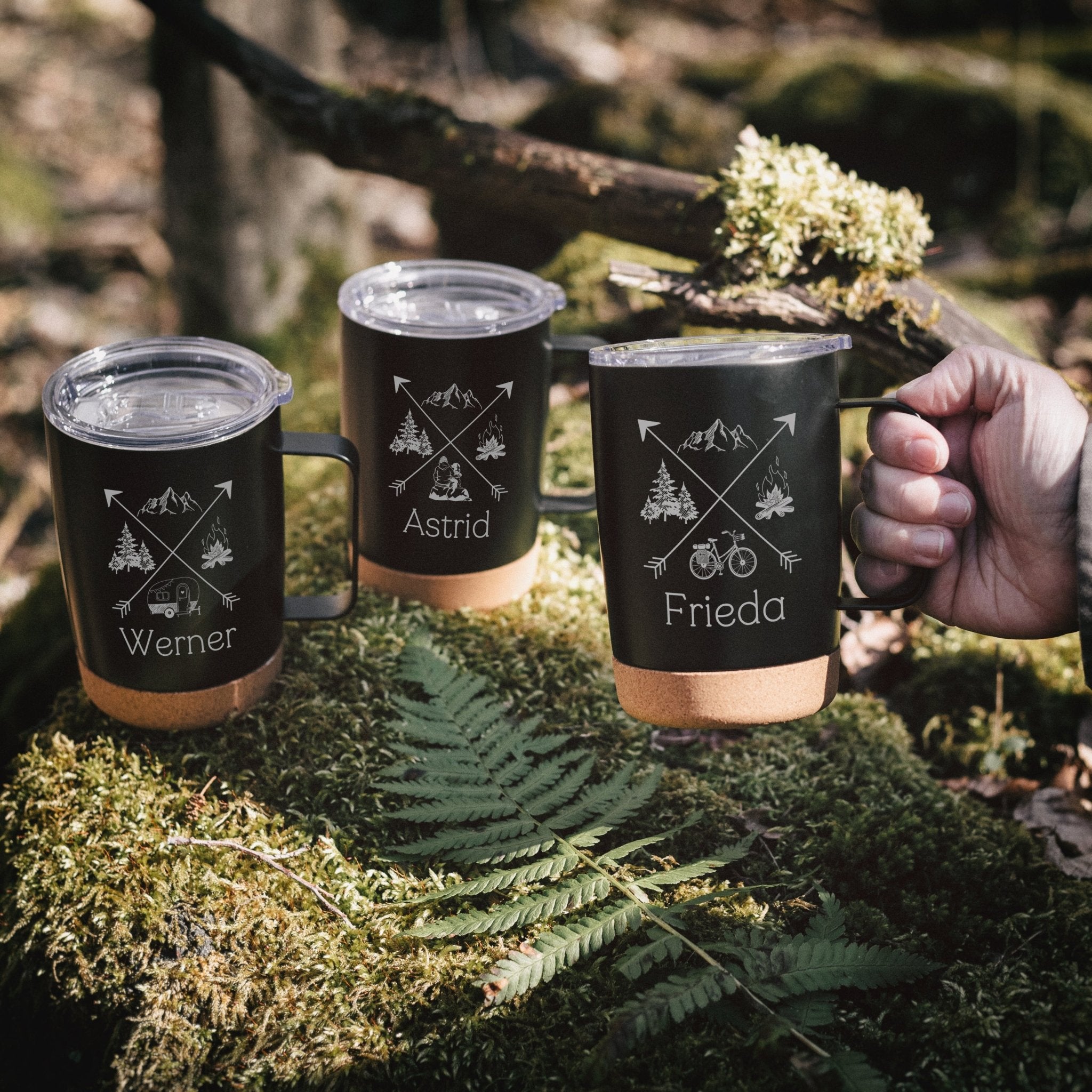 Thermobecher mit Korkboden - X - Motiv - Abenteuernah