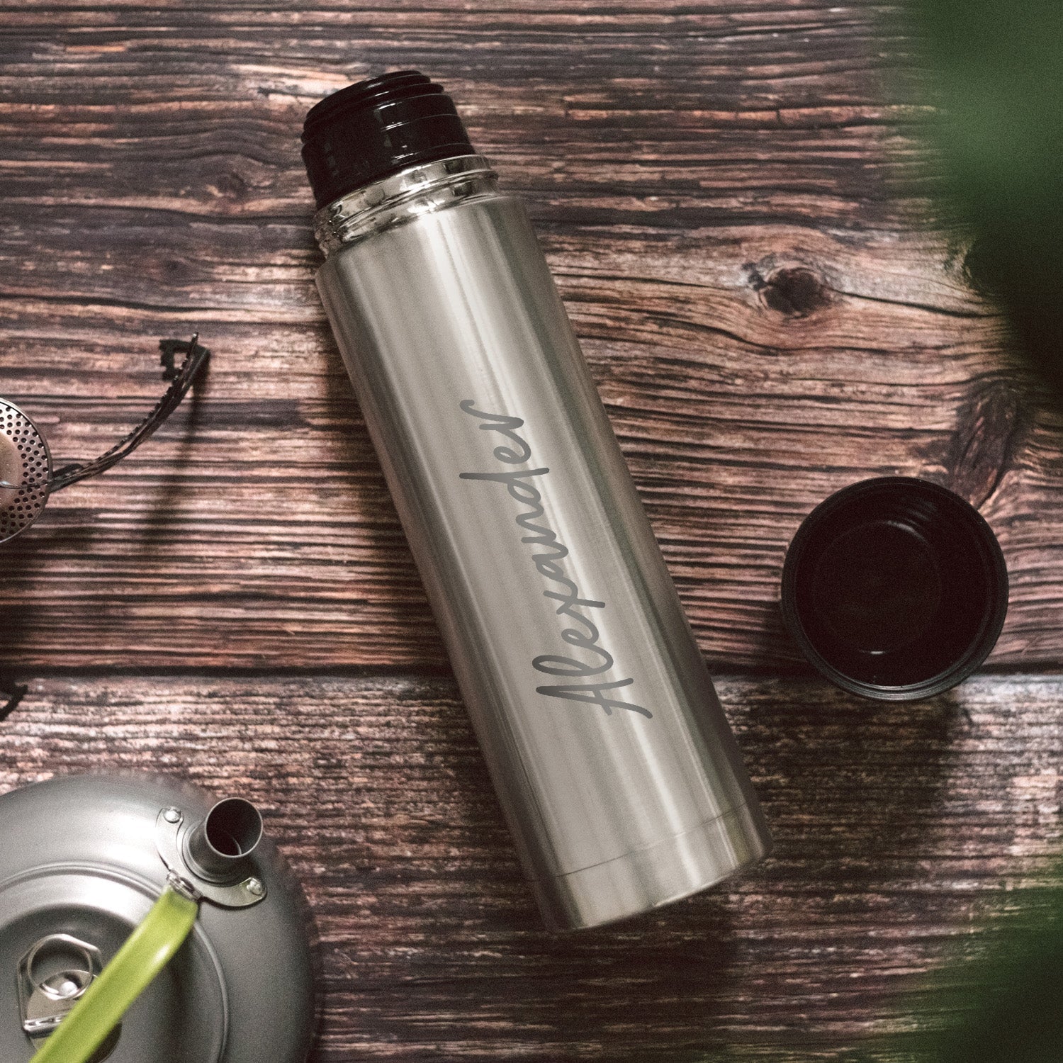 Thermosflasche Edelstahl - Name - Abenteuernah