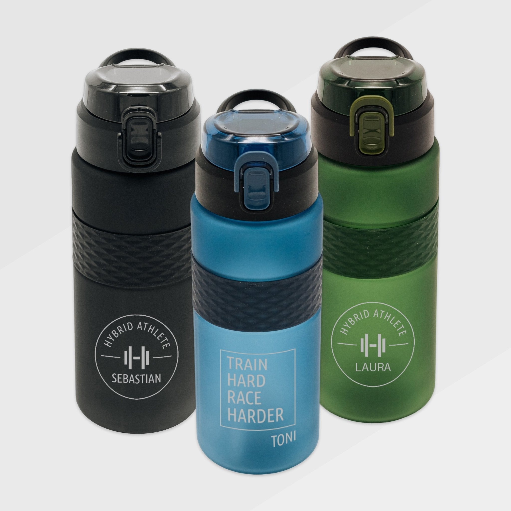 Trinkflasche aus RPET personalisiert - Fitness Motiv - Abenteuernah