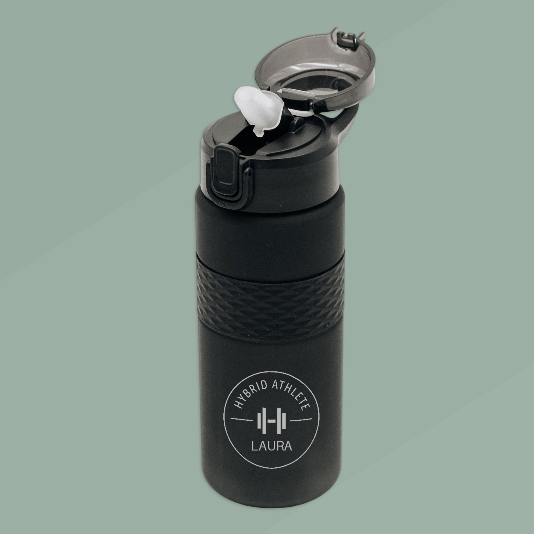 Trinkflasche aus RPET personalisiert - Fitness Motiv - Abenteuernah