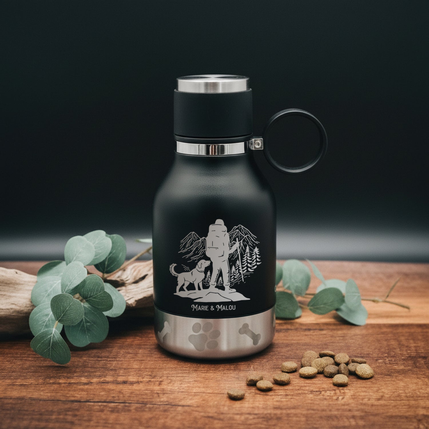 Trinkflasche Buddy klein - Wanderer und Hund - Abenteuernah