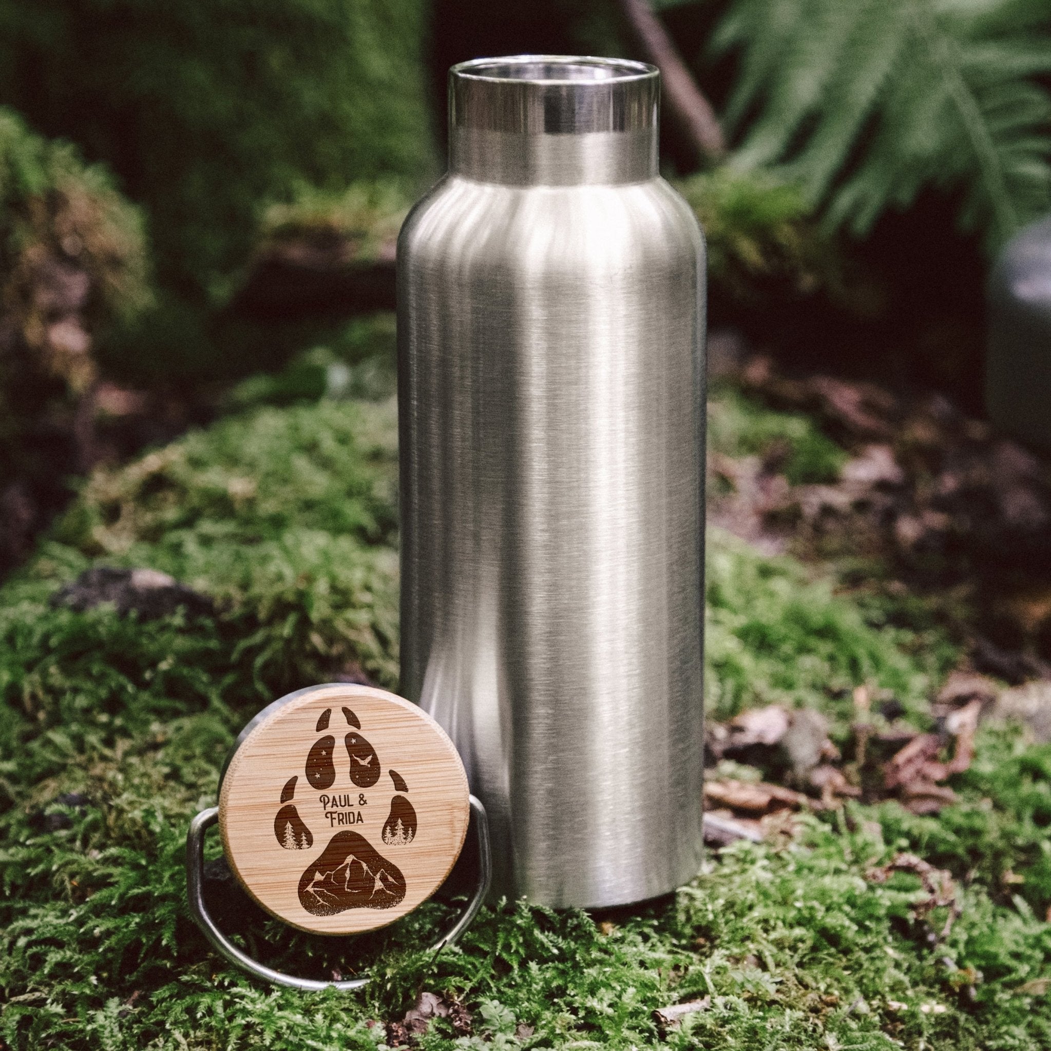Trinkflasche Edelstahl - Hundepfote - Abenteuernah