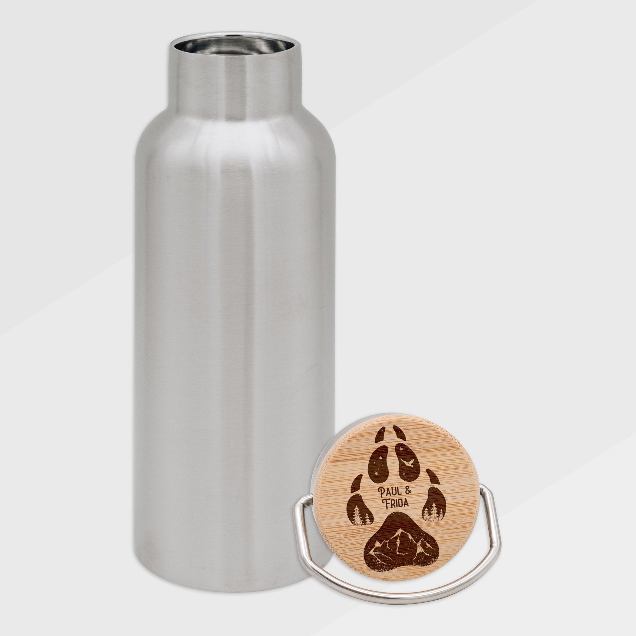 Trinkflasche Edelstahl - Hundepfote - Abenteuernah