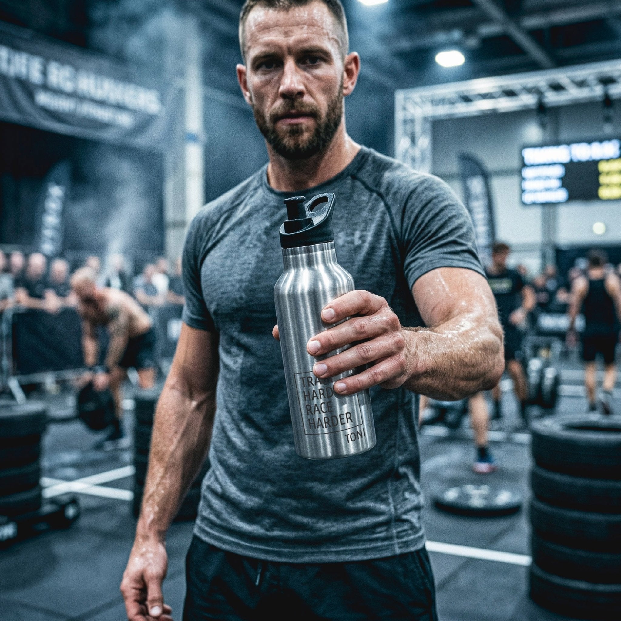 Trinkflasche Edelstahl mit Sportverschluss - Fitness - Abenteuernah