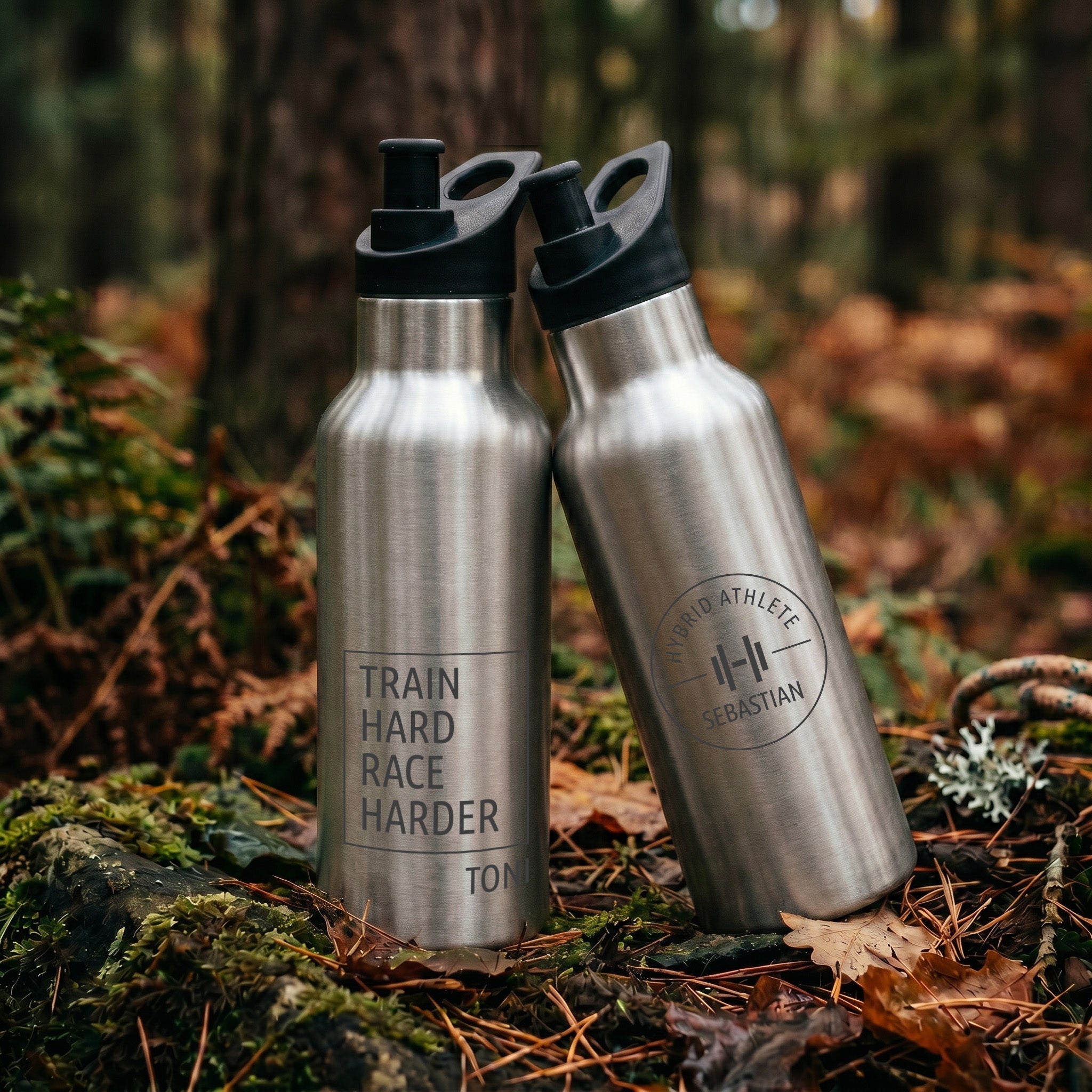 Trinkflasche Edelstahl mit Sportverschluss - Fitness - Abenteuernah