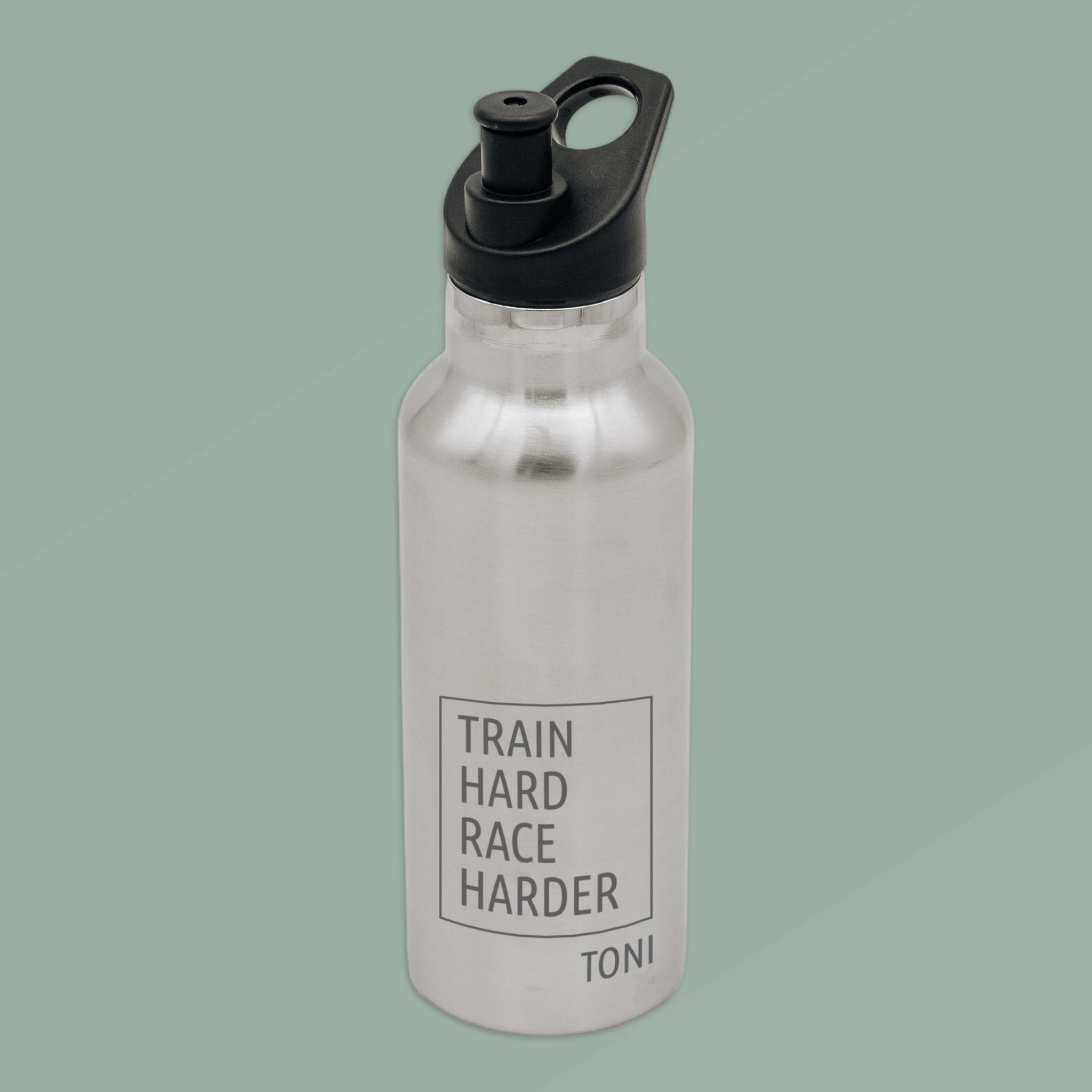 Trinkflasche Edelstahl mit Sportverschluss - Fitness - Abenteuernah
