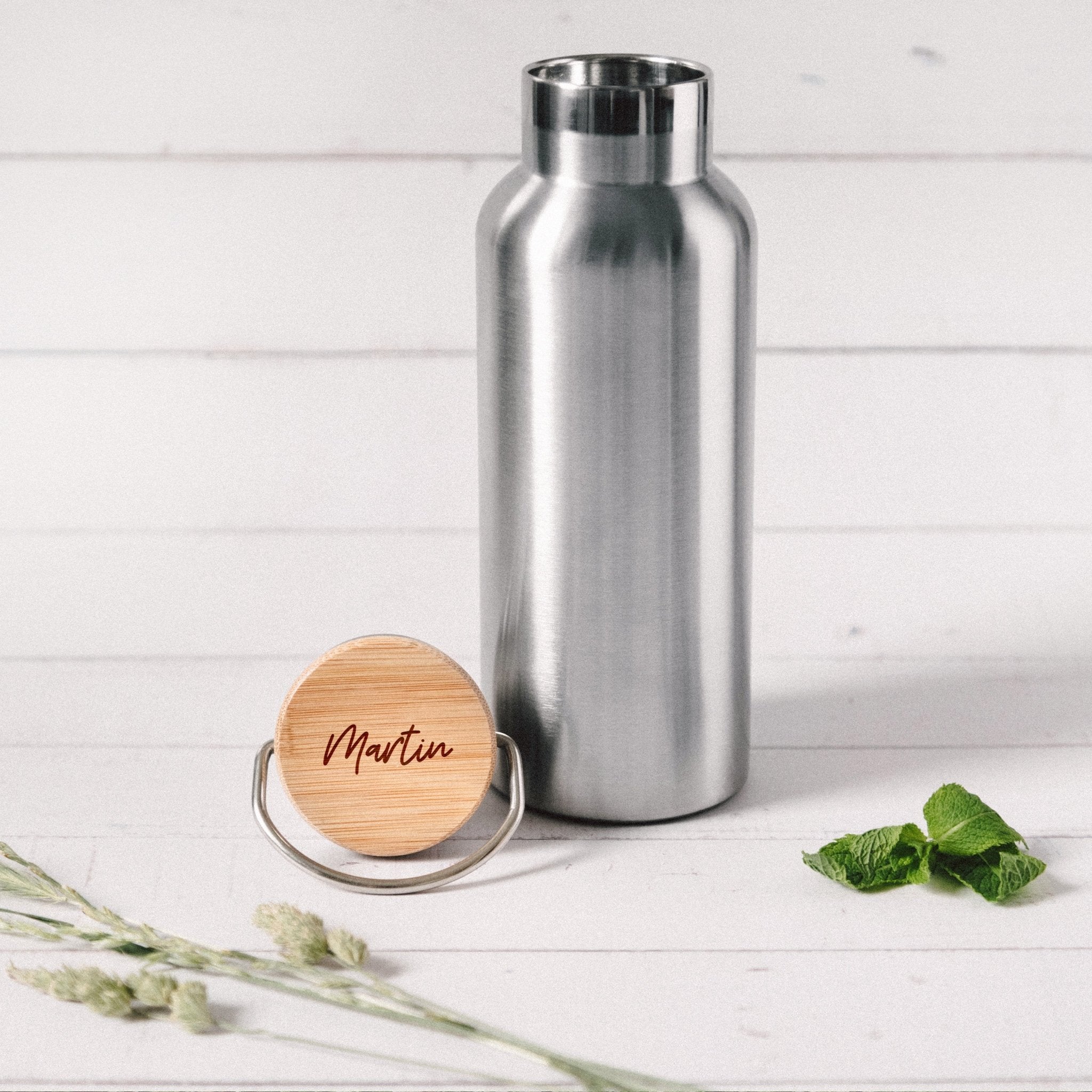Trinkflasche Edelstahl - Name - Abenteuernah