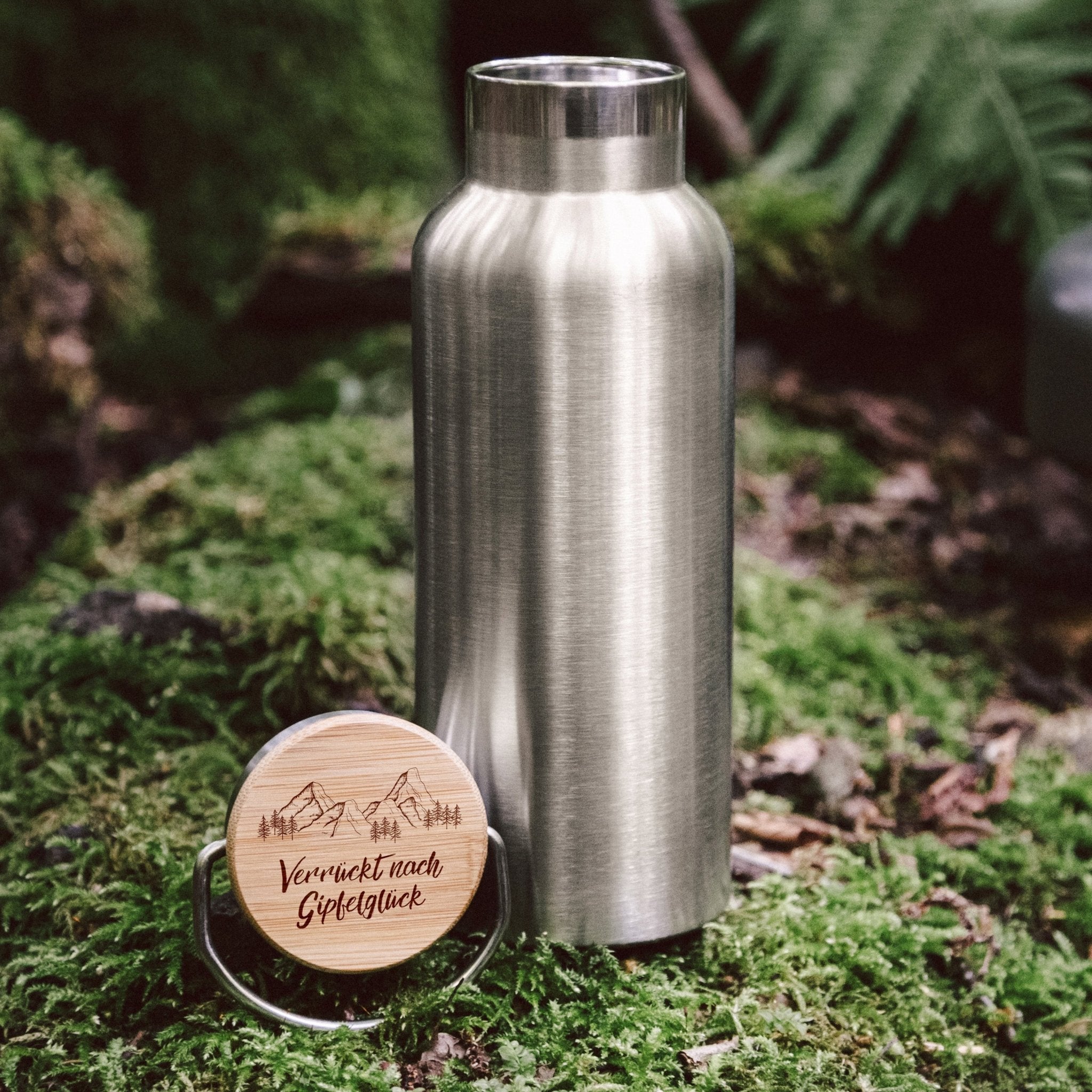 Trinkflasche Edelstahl - Verrückt nach Gipfelglück - Abenteuernah