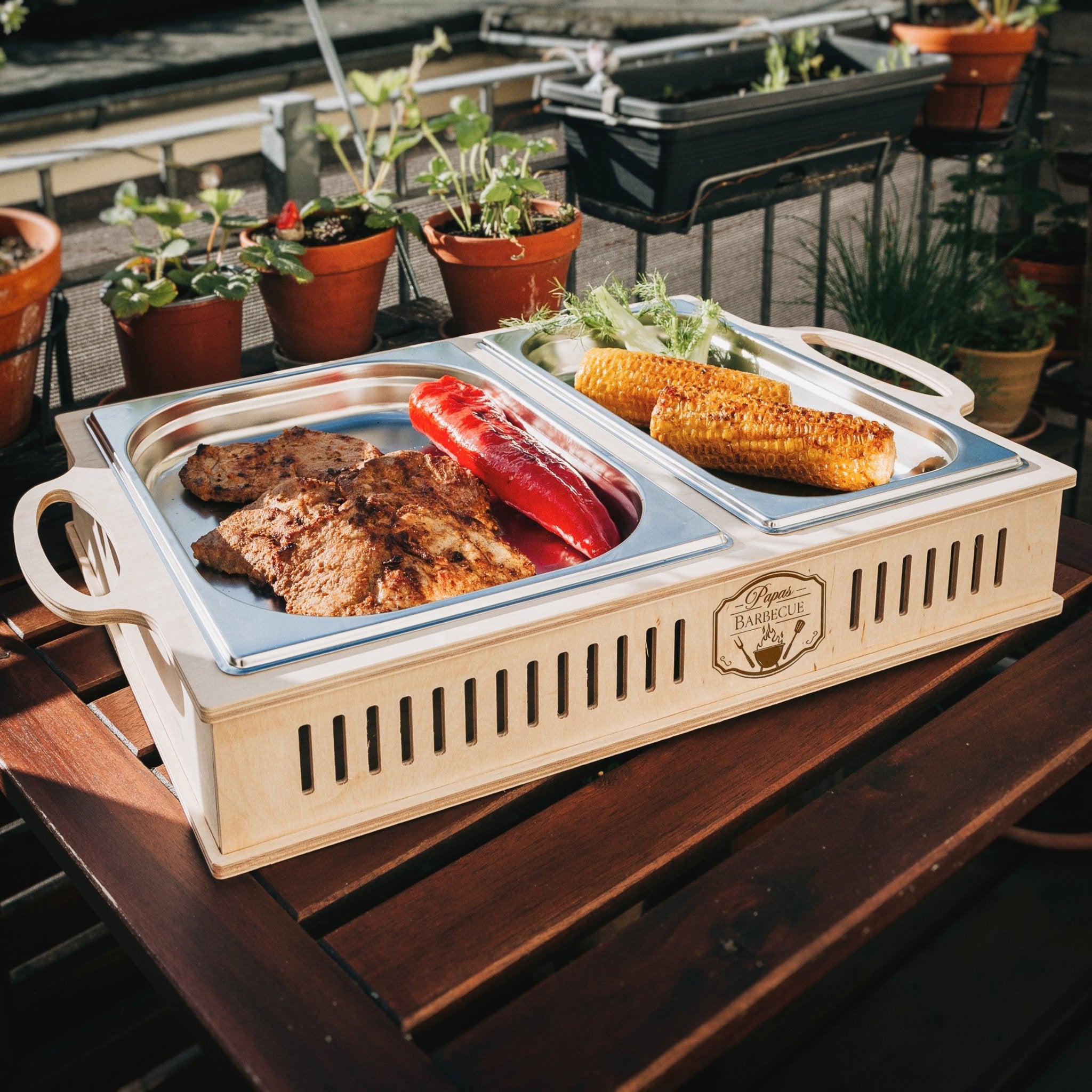 Warmhalteplatte - Papas Barbecue - Abenteuernah