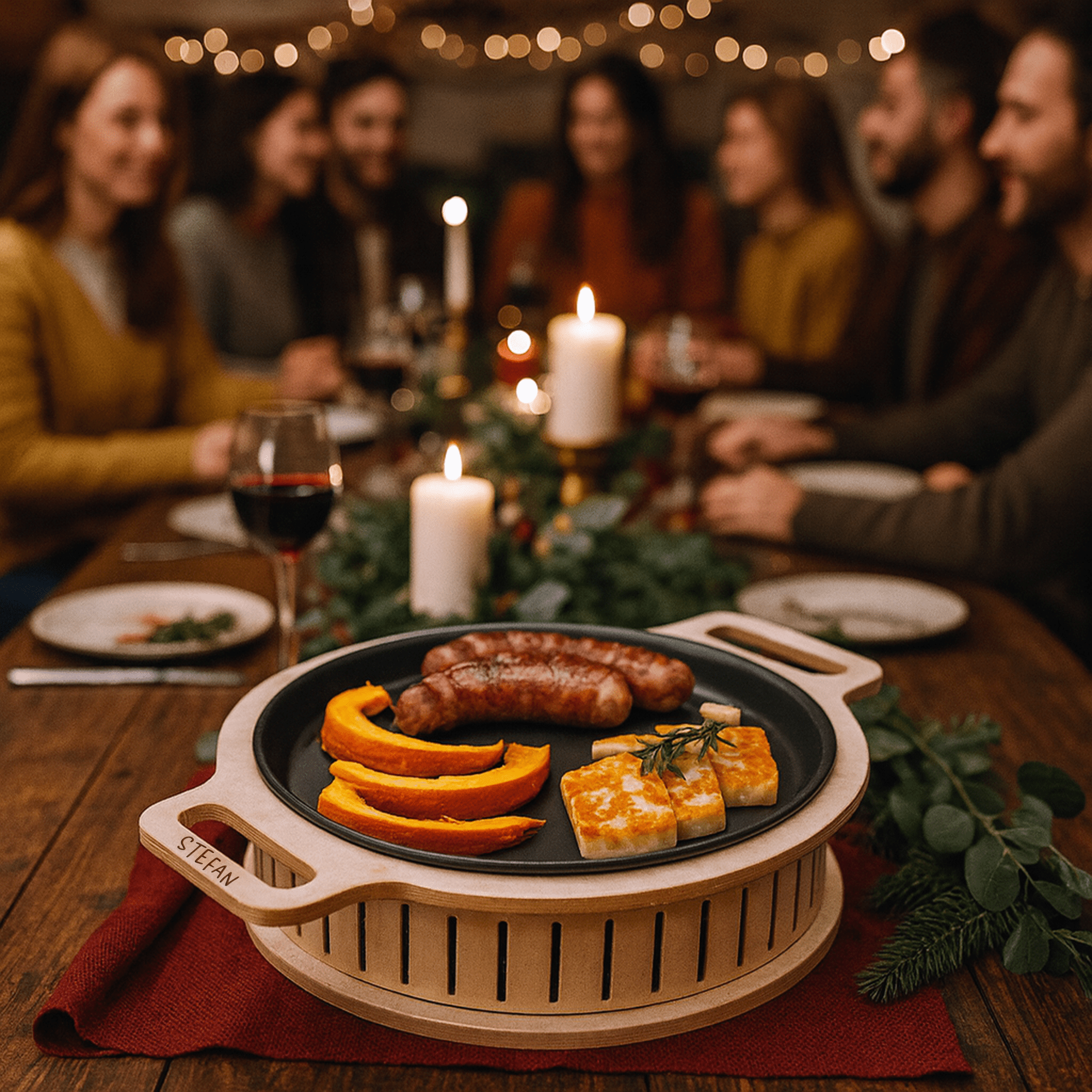 Warmhalteplatte rund - Name - Abenteuernah