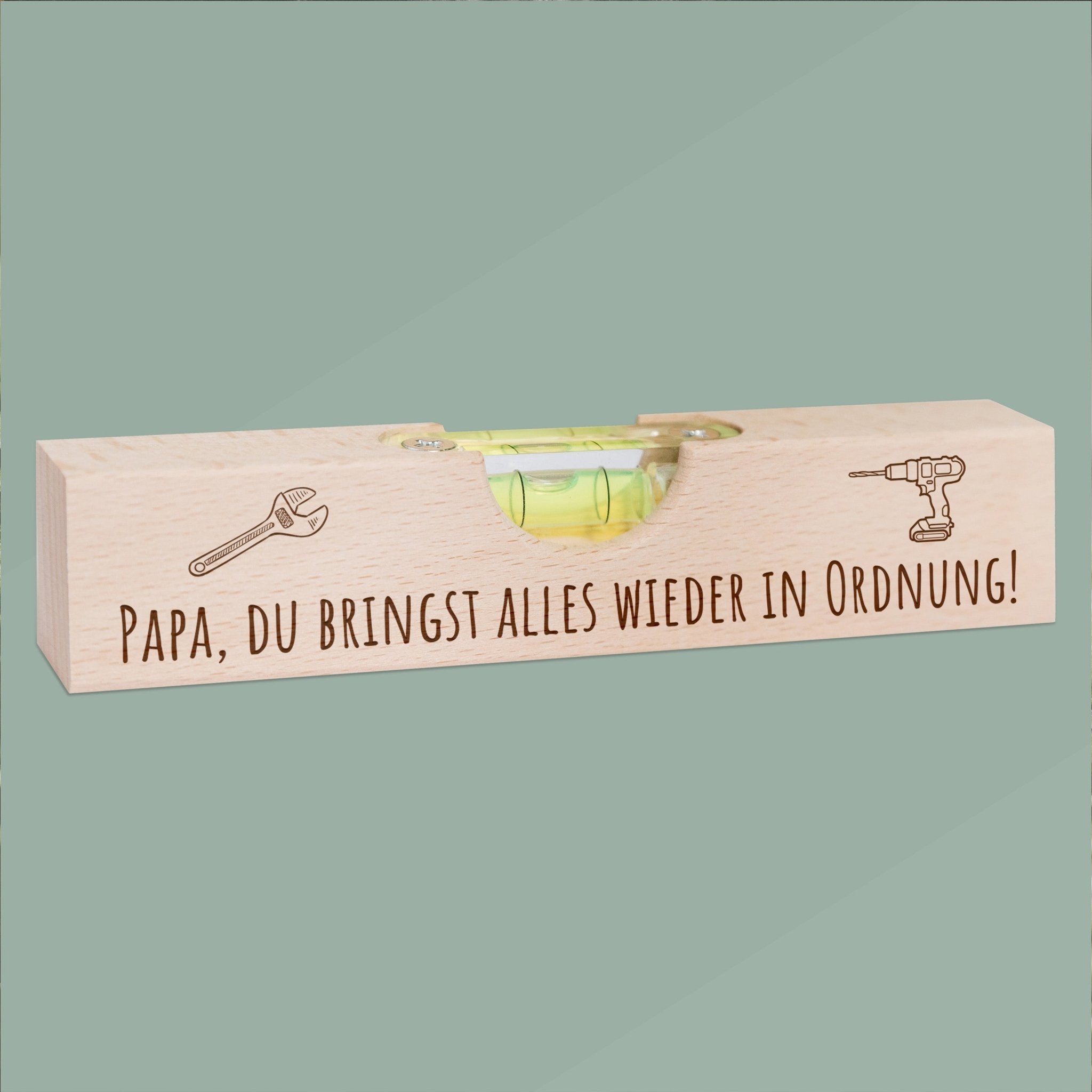 Wasserwaage Holz - Papa du bringst alles wieder in Ordnung - Abenteuernah