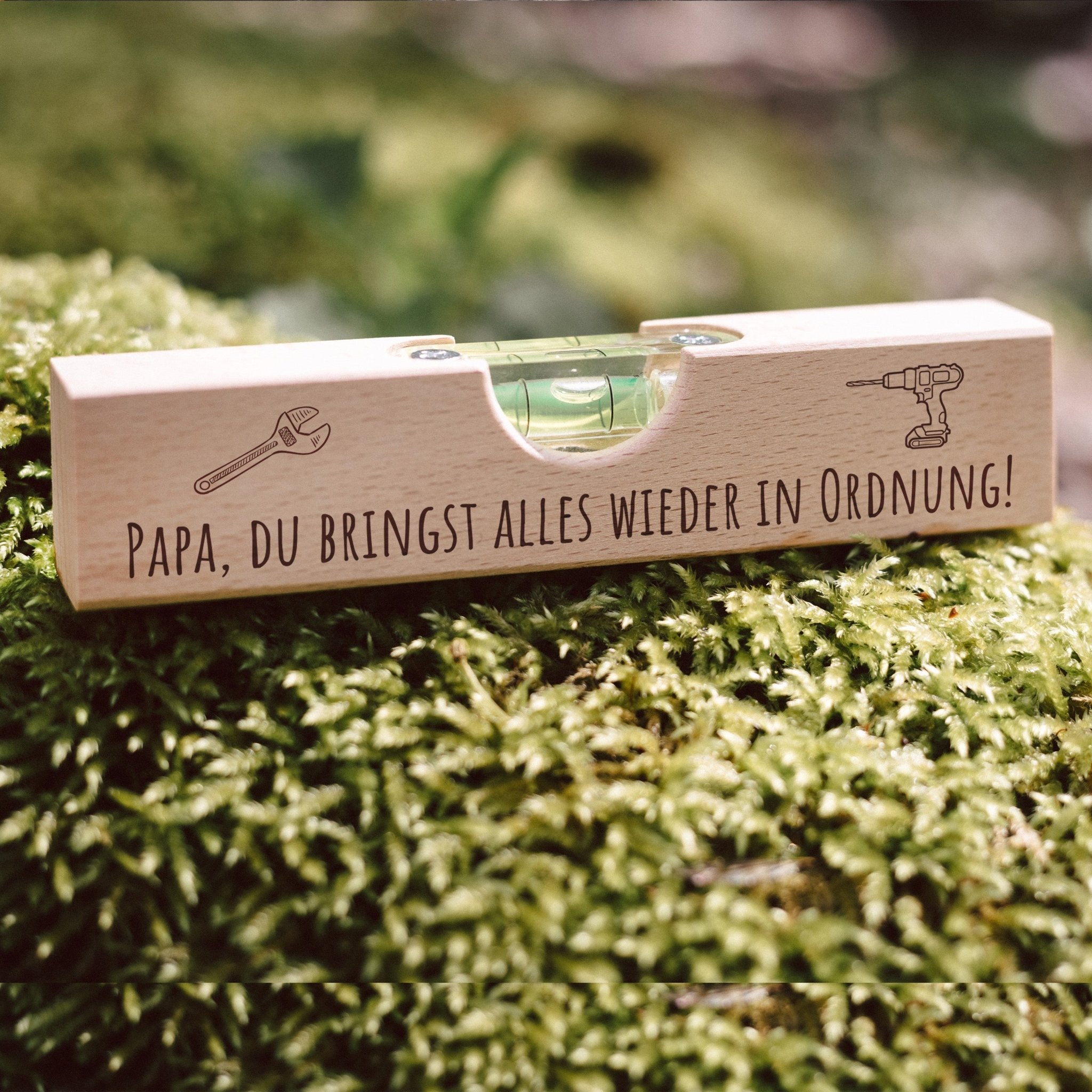 Wasserwaage Holz - Papa du bringst alles wieder in Ordnung - Abenteuernah