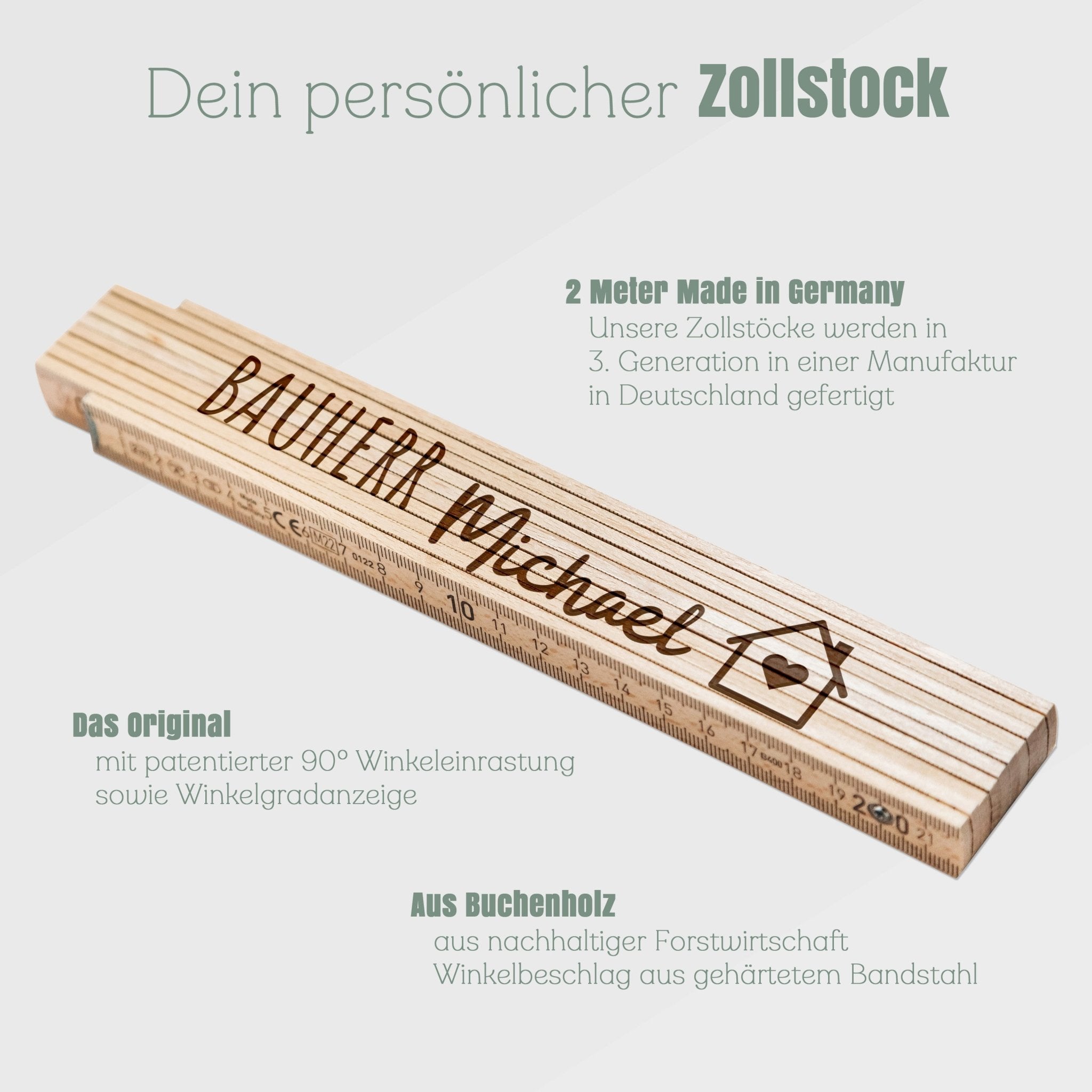 Zollstock personalisiert - Bauherr - Abenteuernah
