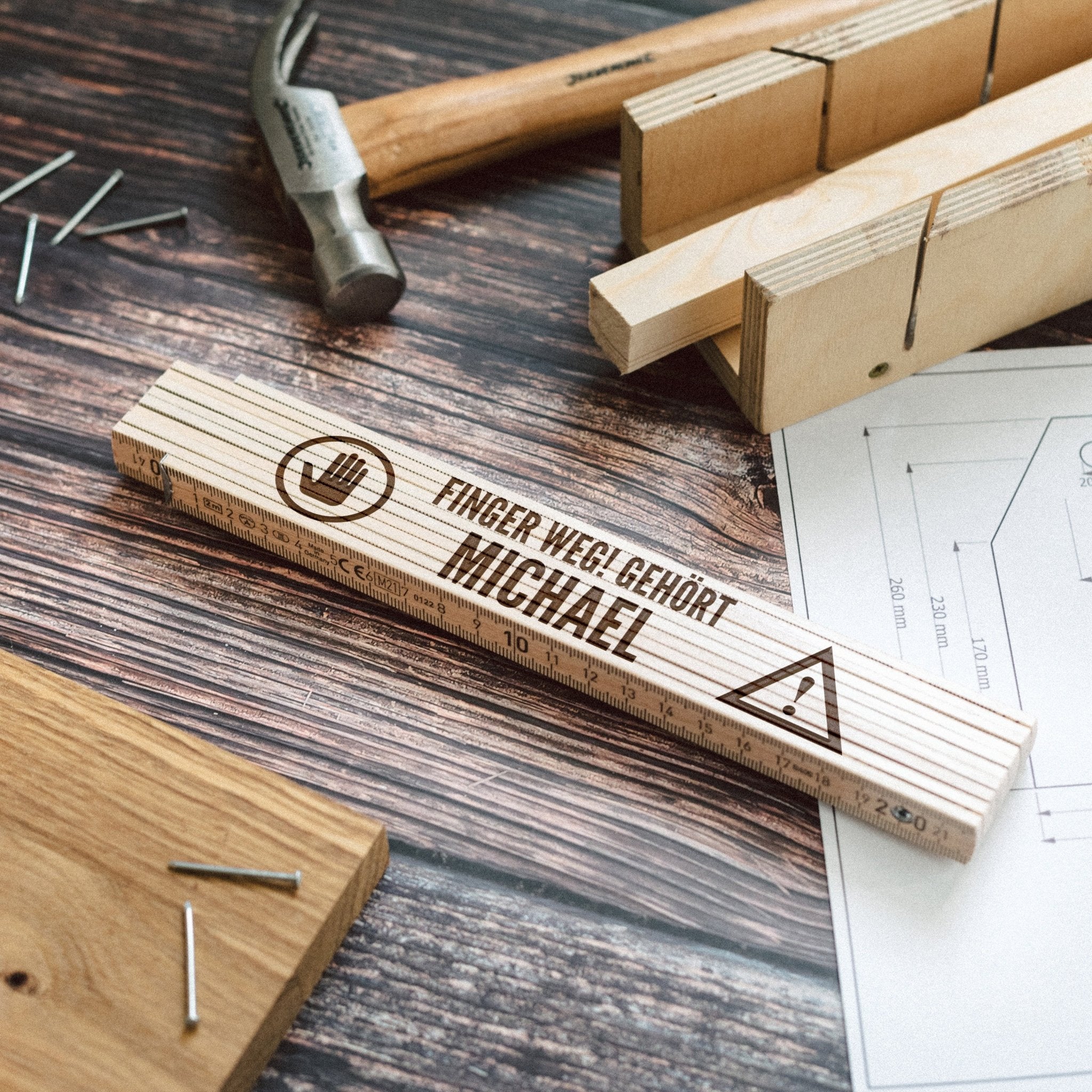 Zollstock personalisiert - Finger weg - Abenteuernah