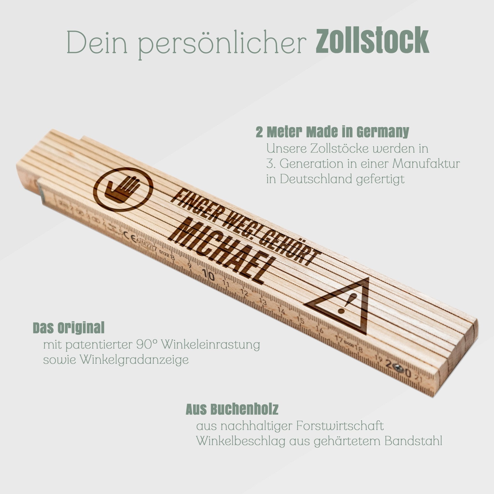 Zollstock personalisiert - Finger weg - Abenteuernah