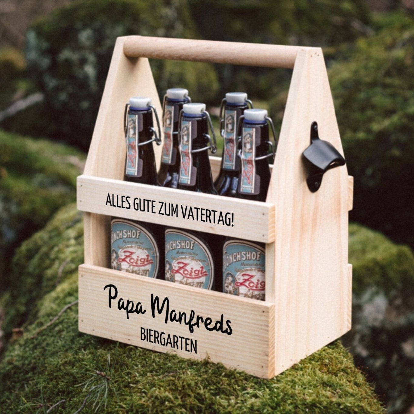 Bierträger Holz - Vatertag Biergarten - Abenteuernah
