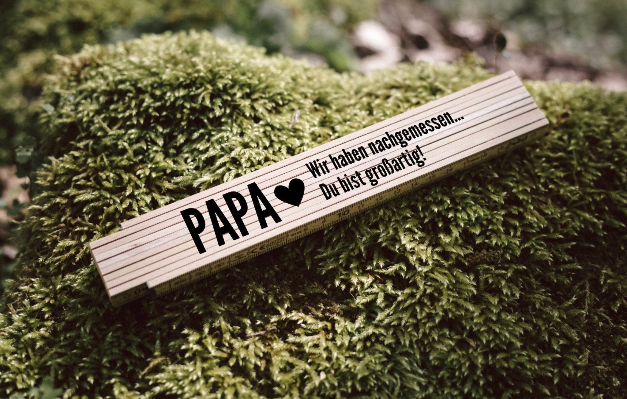 Geschenkset "Papa unser Superheld" - Wasserwaage, Zollstock, Rundes Brett - Abenteuernah