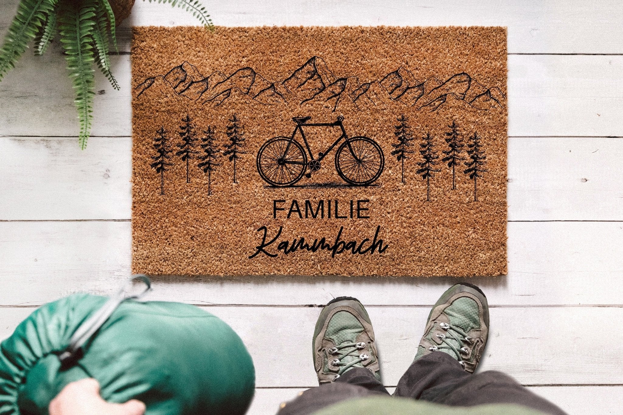 Kokos Fußmatte - Fahrrad Berge - Abenteuernah