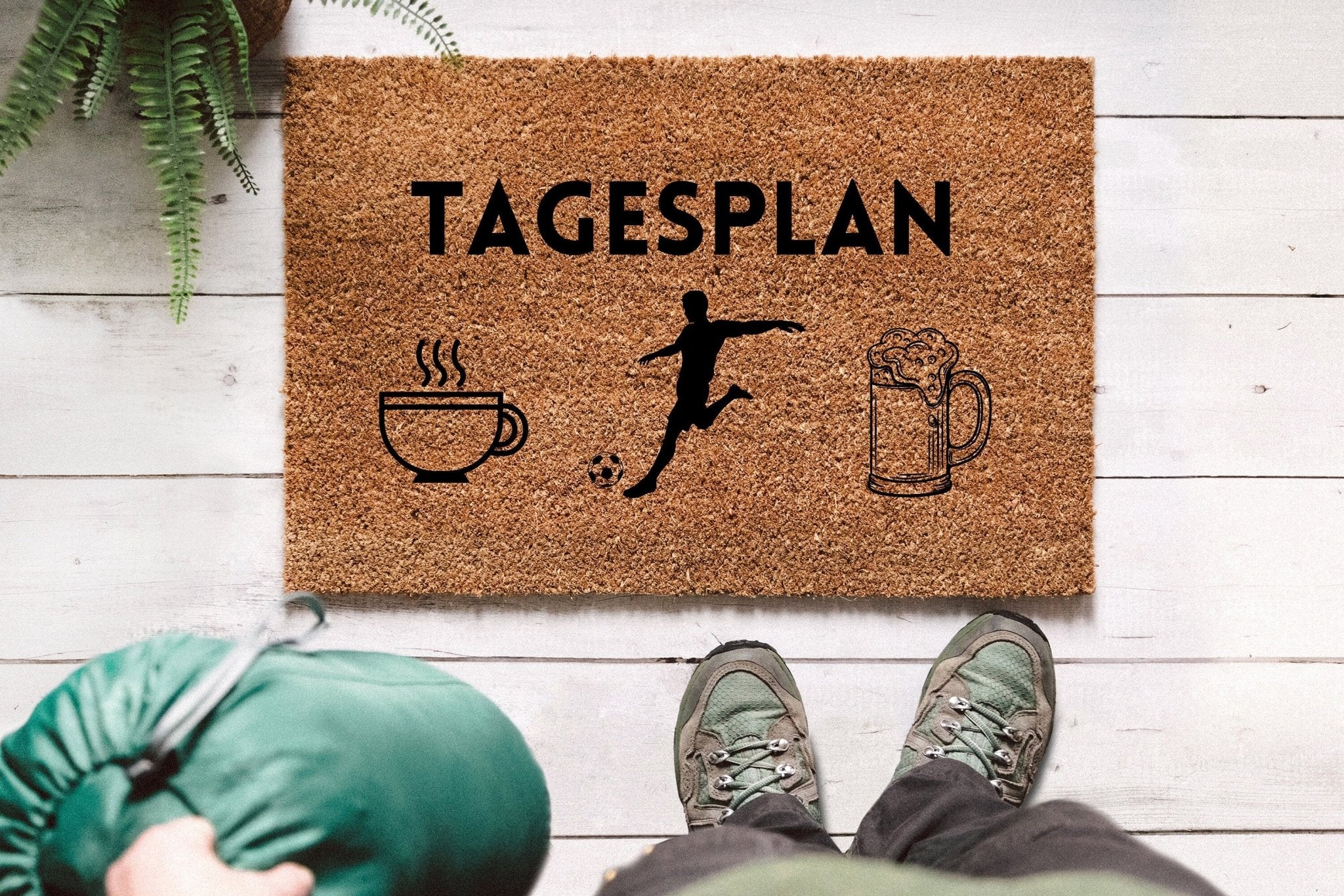 Kokos Fußmatte - Kaffee Fußball Bier - Abenteuernah