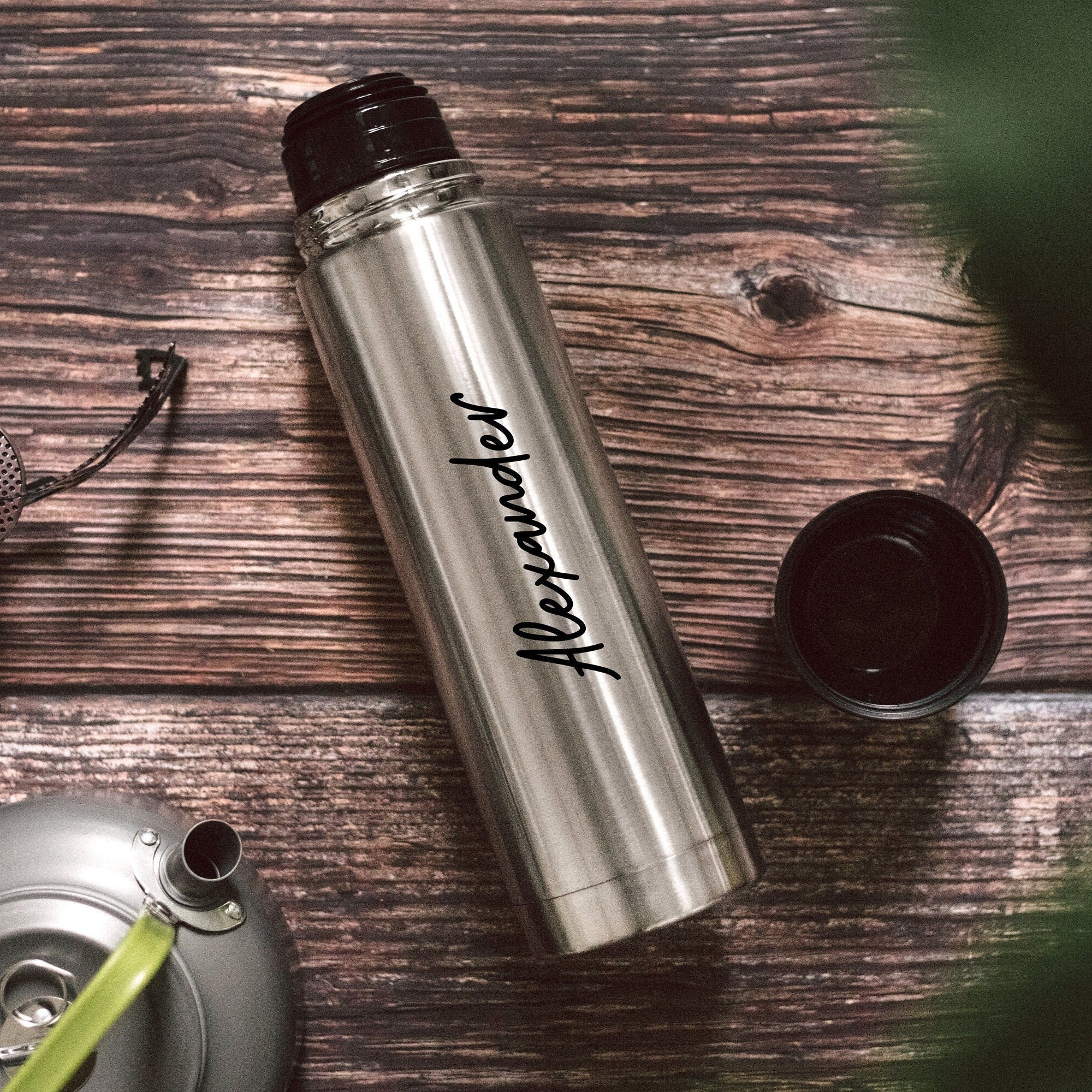 Thermosflasche Edelstahl - Name - Abenteuernah
