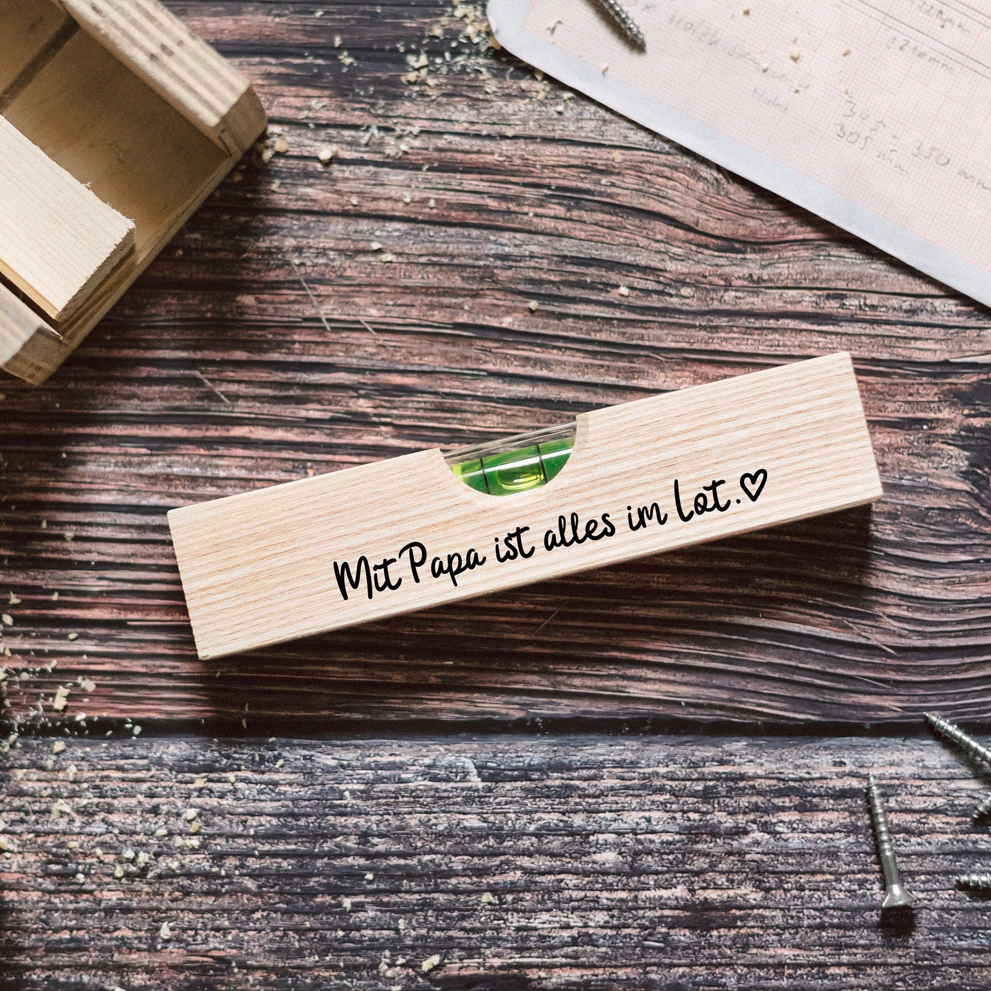 Wasserwaage Holz - Mit Papa ist alles im Lot - Abenteuernah