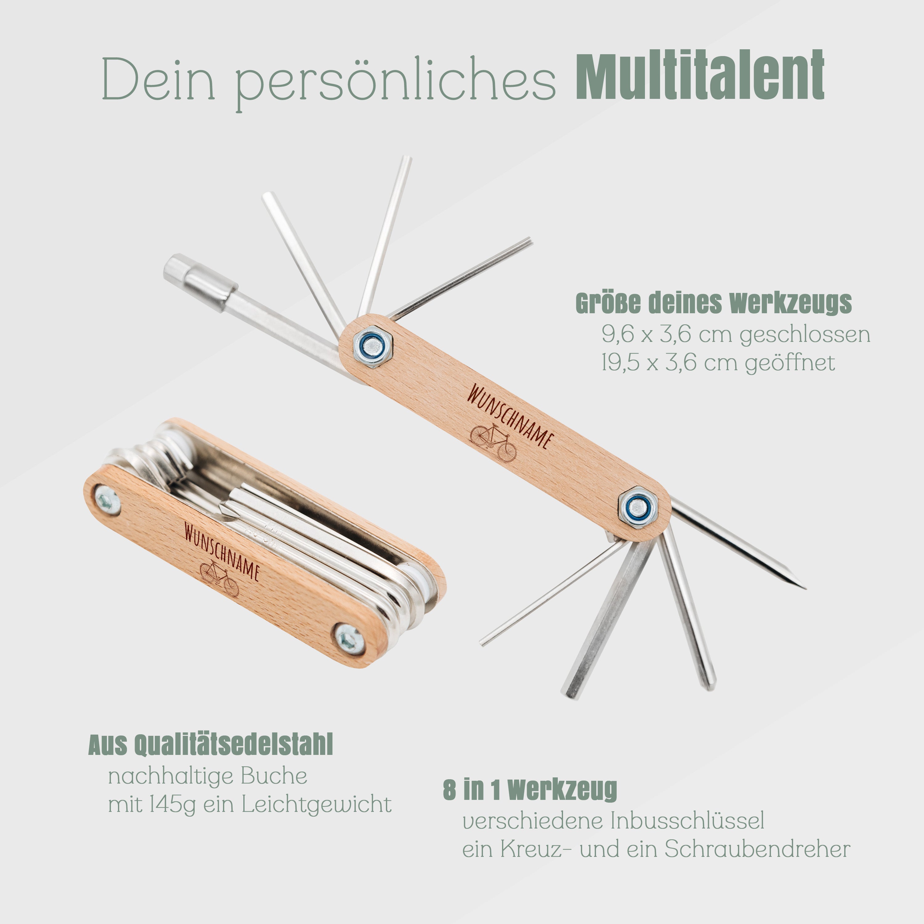 Fahrrad Multitool - Wunschname