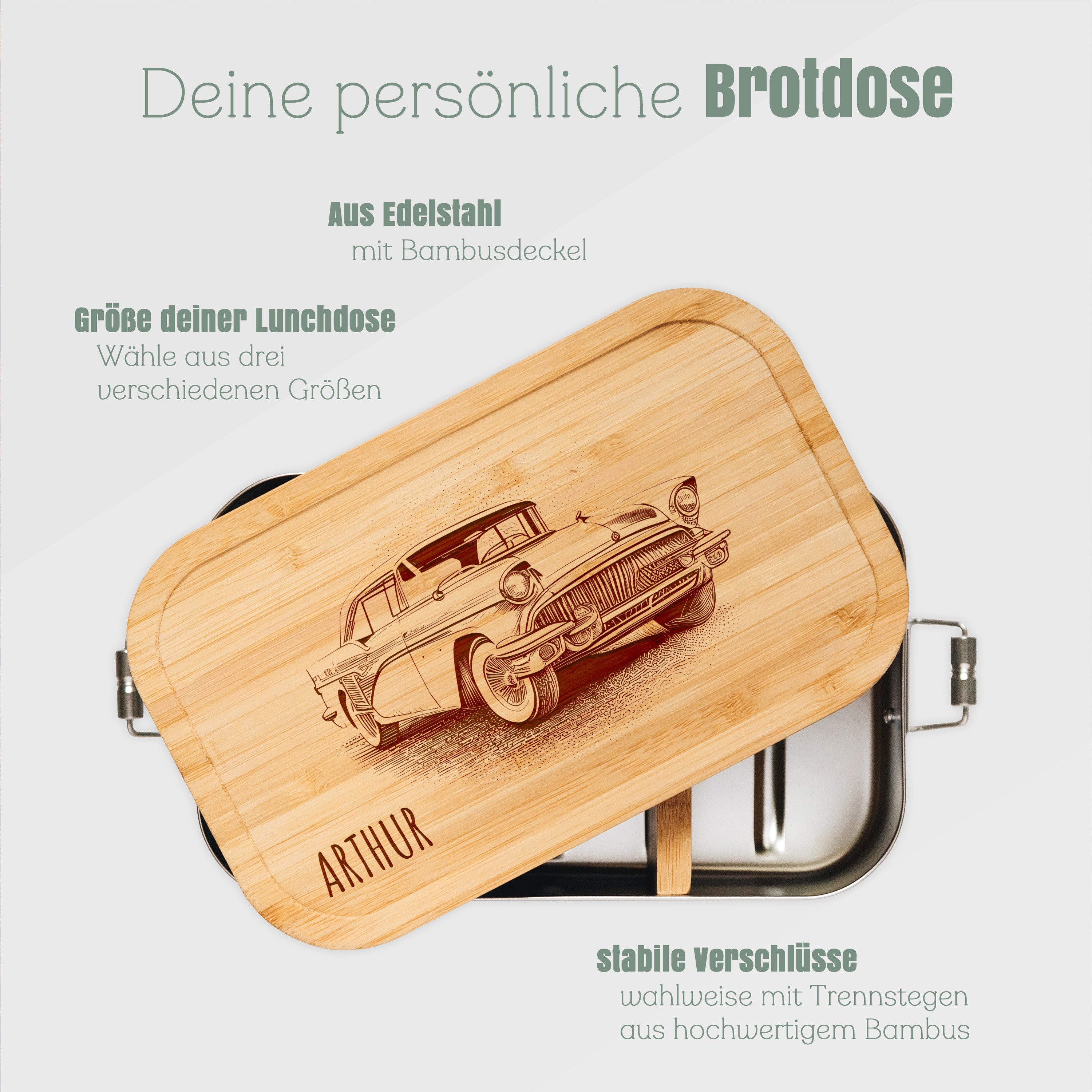 Brotdose Edelstahl - Oldtimer