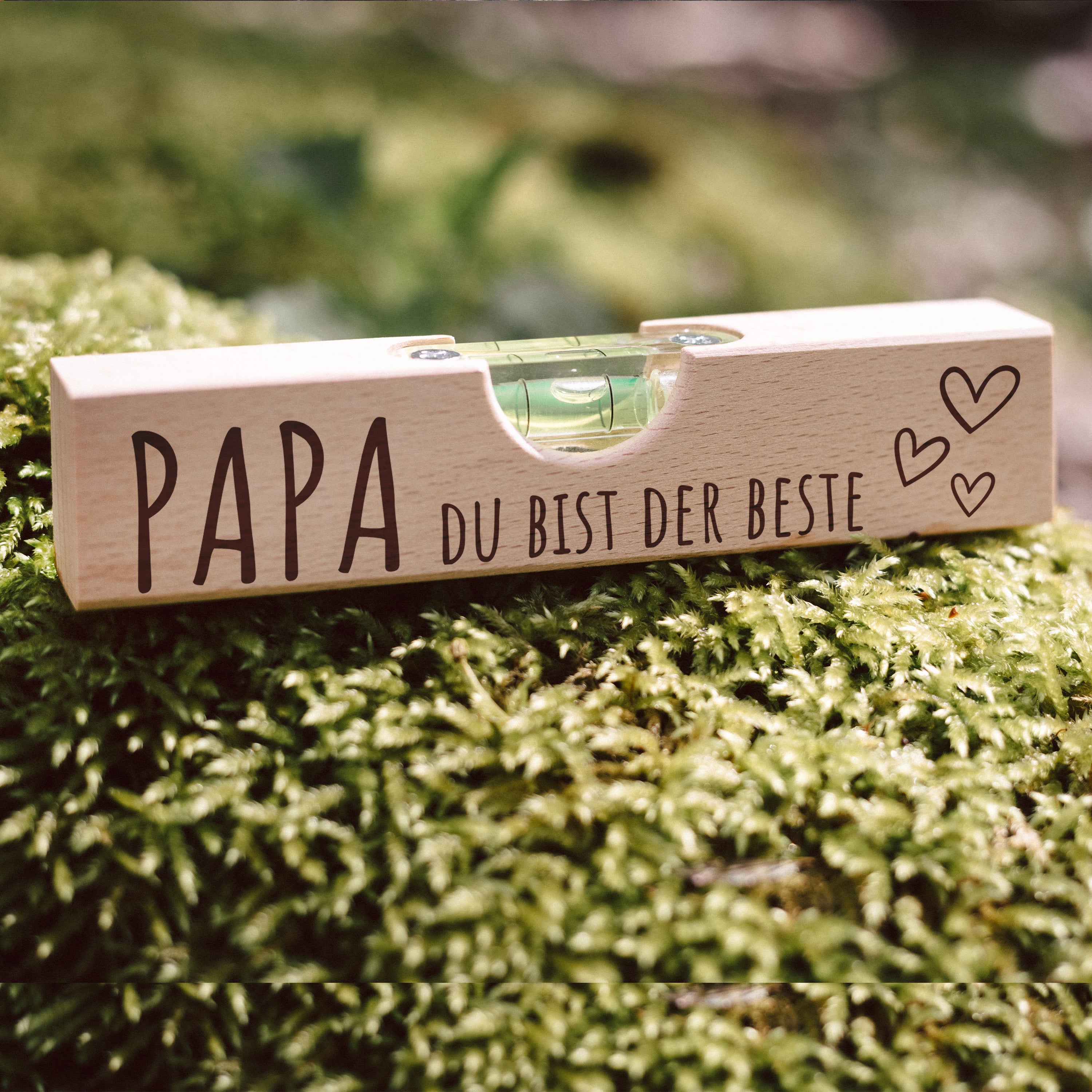 Wasserwaage Holz - Papa du bist der Beste