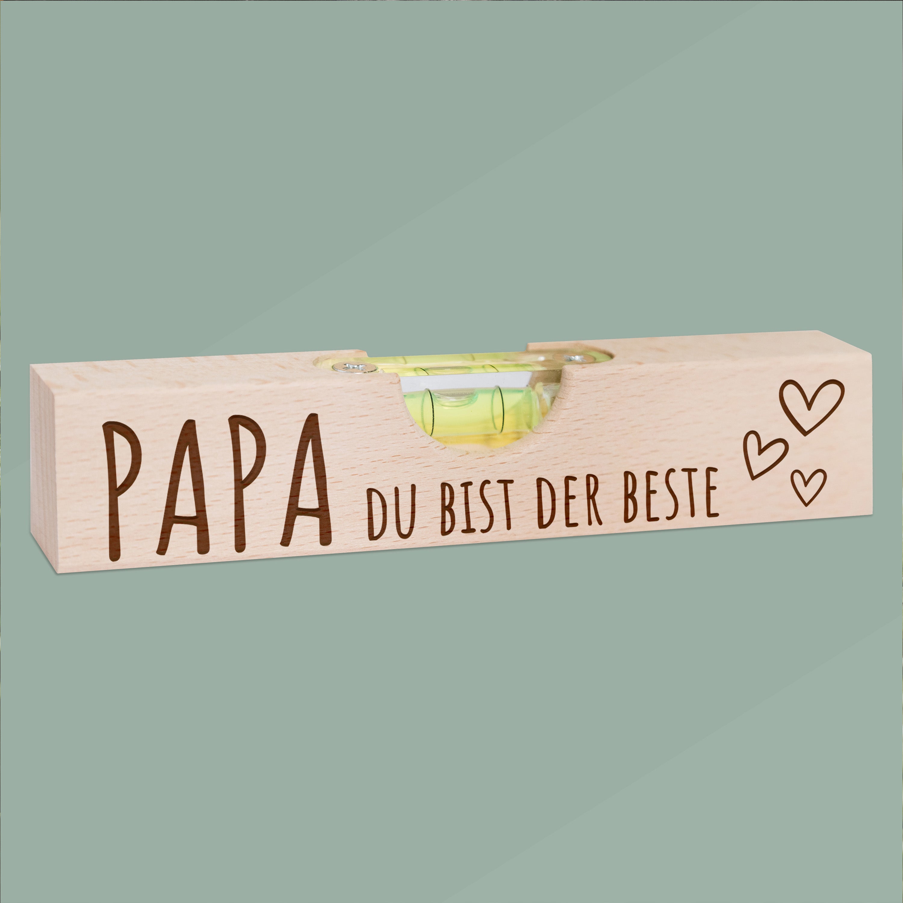 Wasserwaage Holz - Papa du bist der Beste