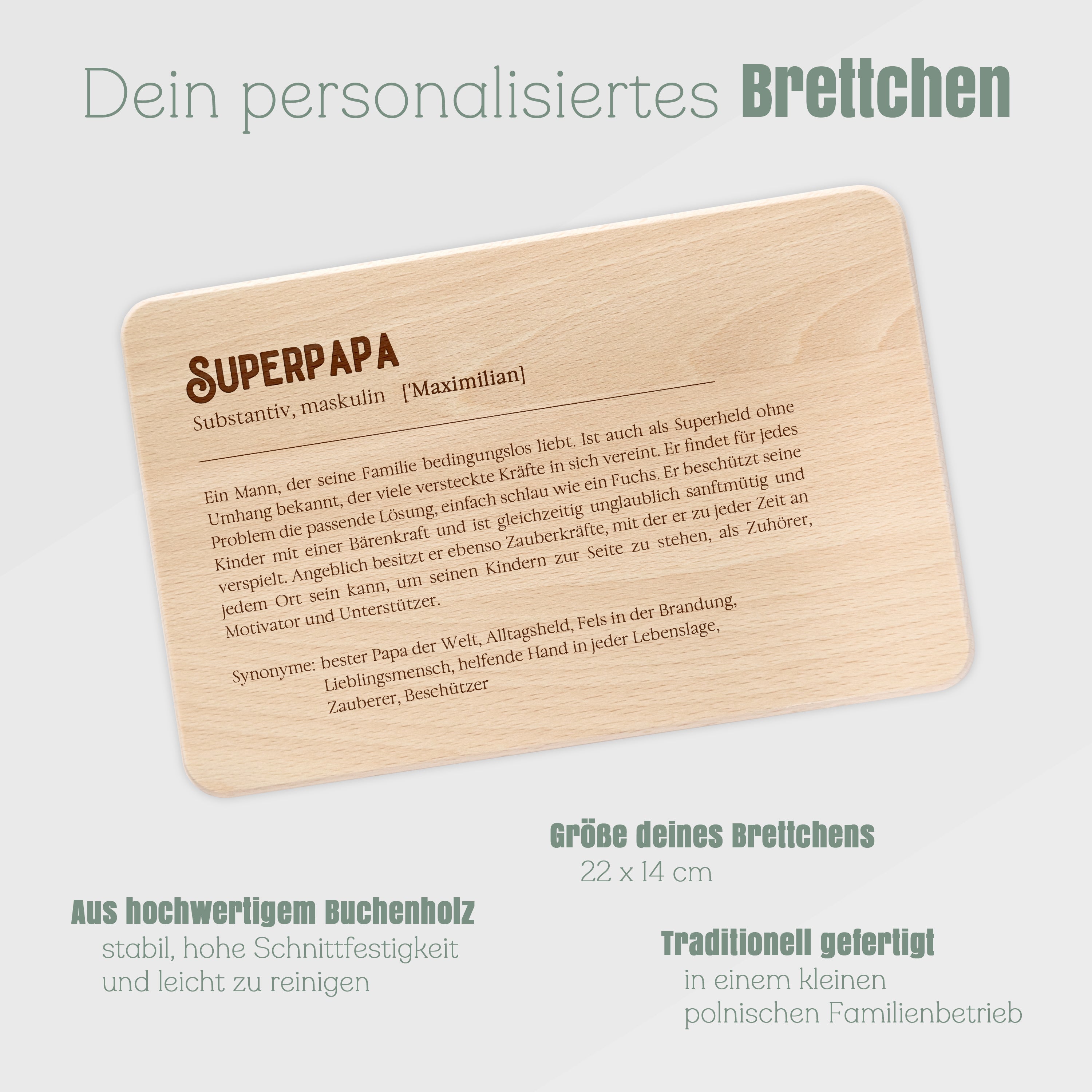 Frühstücksbrett Holz - Definition Superpapa