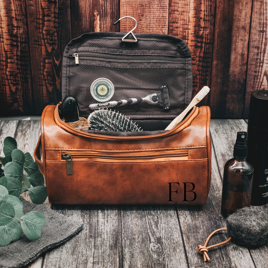 Leder Kulturtasche Zwei Kulturtasche Leder Kulturbeutel Initialen