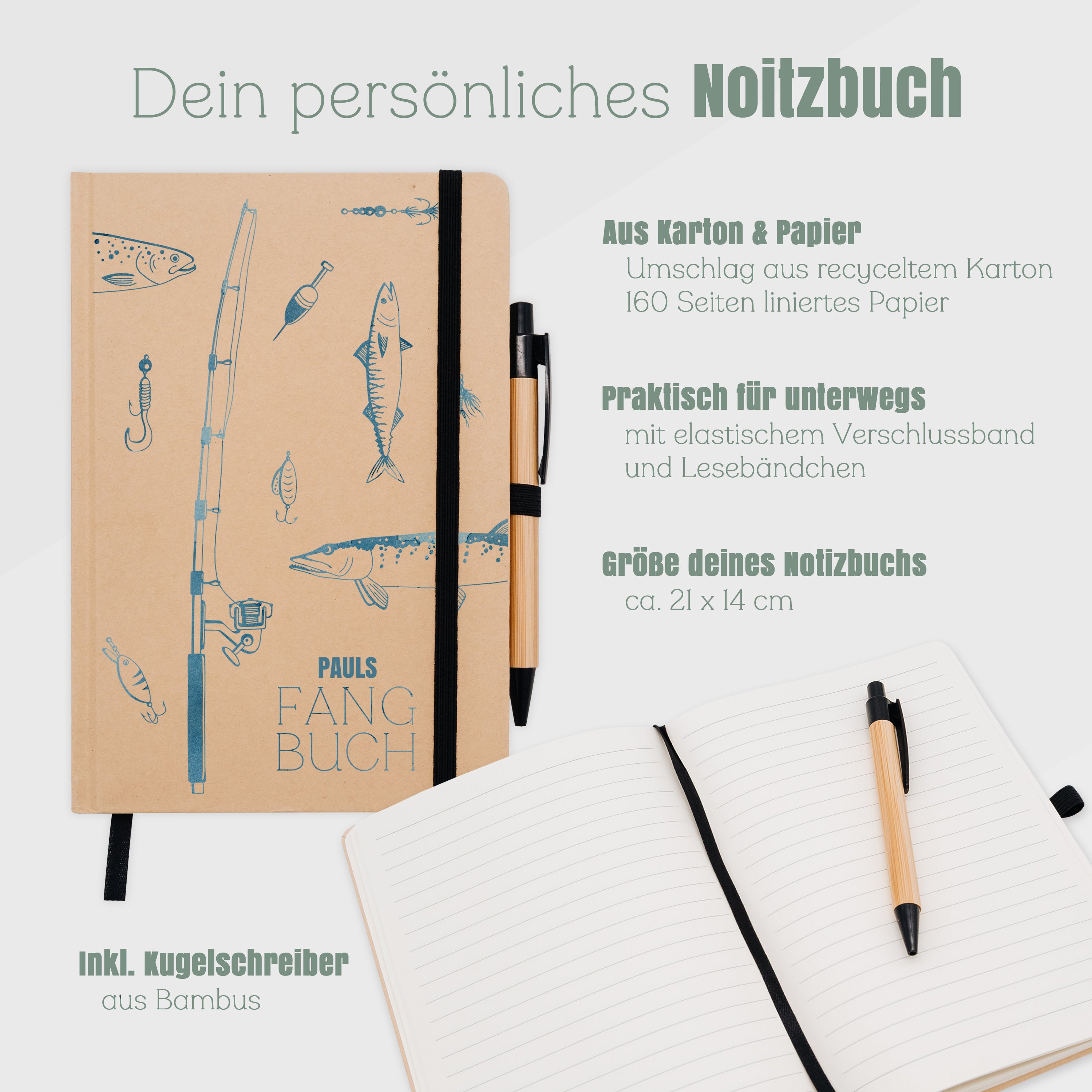 Notizbuch Karton - Fangbuch Angelzubehör
