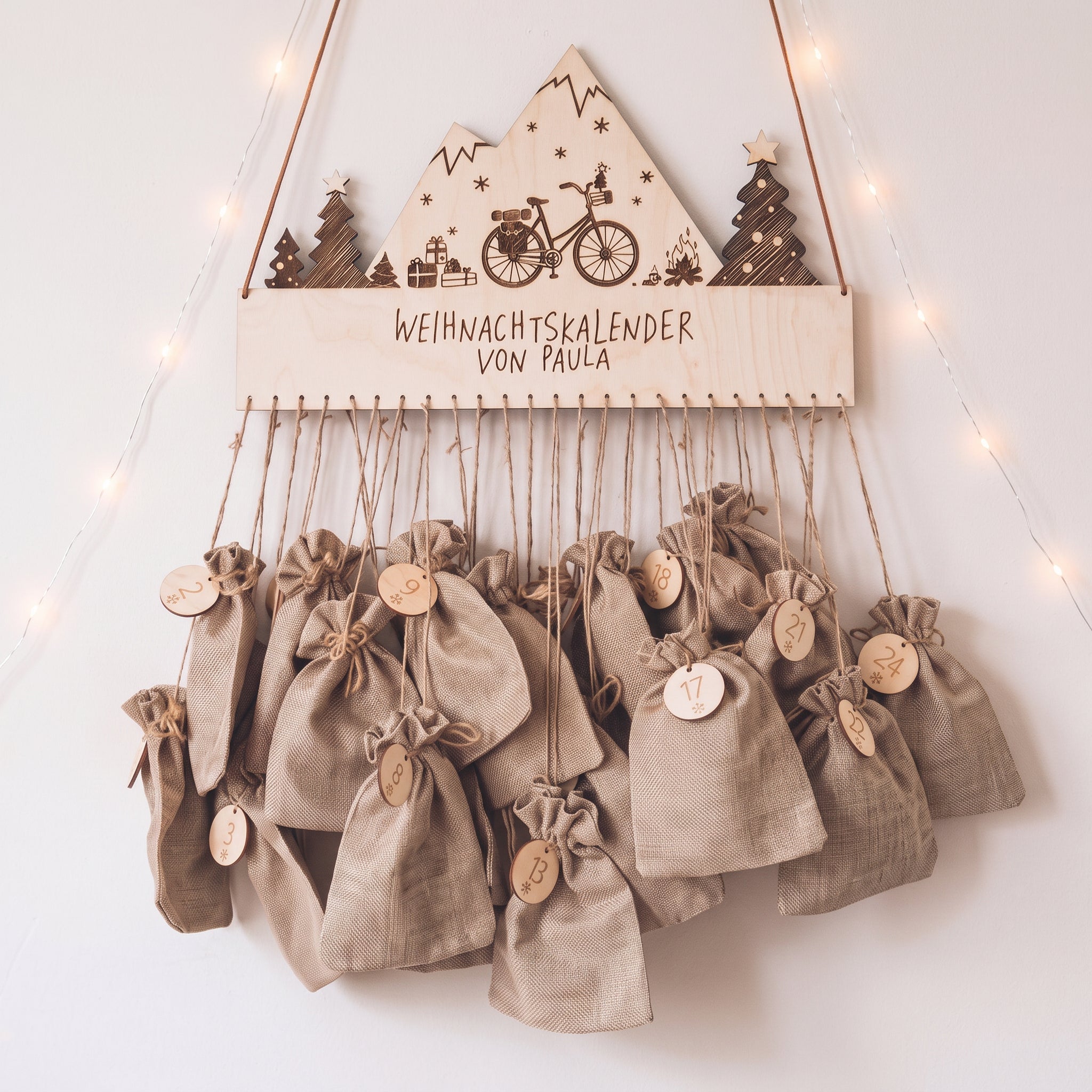 Adventskalender Fahrrad zum Befüllen personalisiert - Abenteuernah