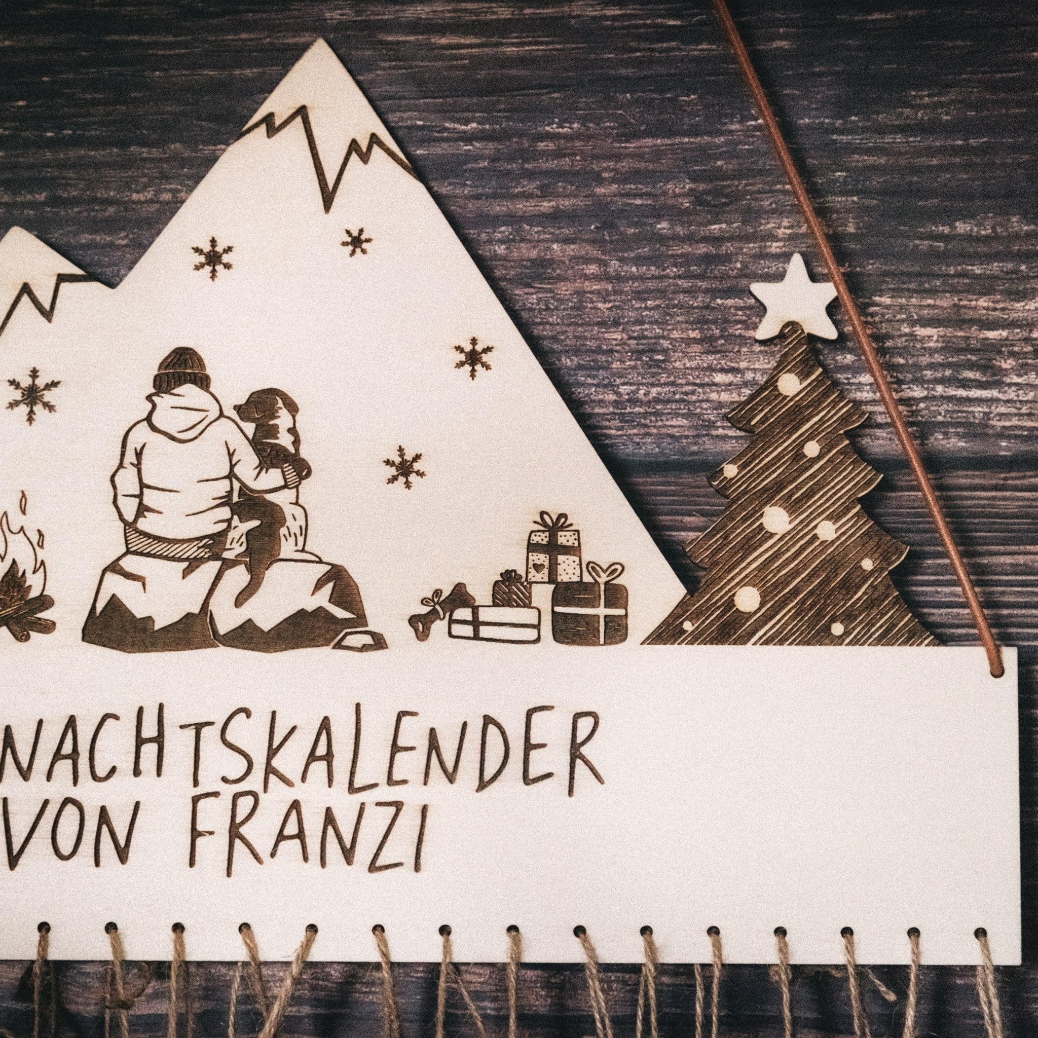 Adventskalender - Hund+Hundefreund Landschaft mit Wunschnamen - Abenteuernah