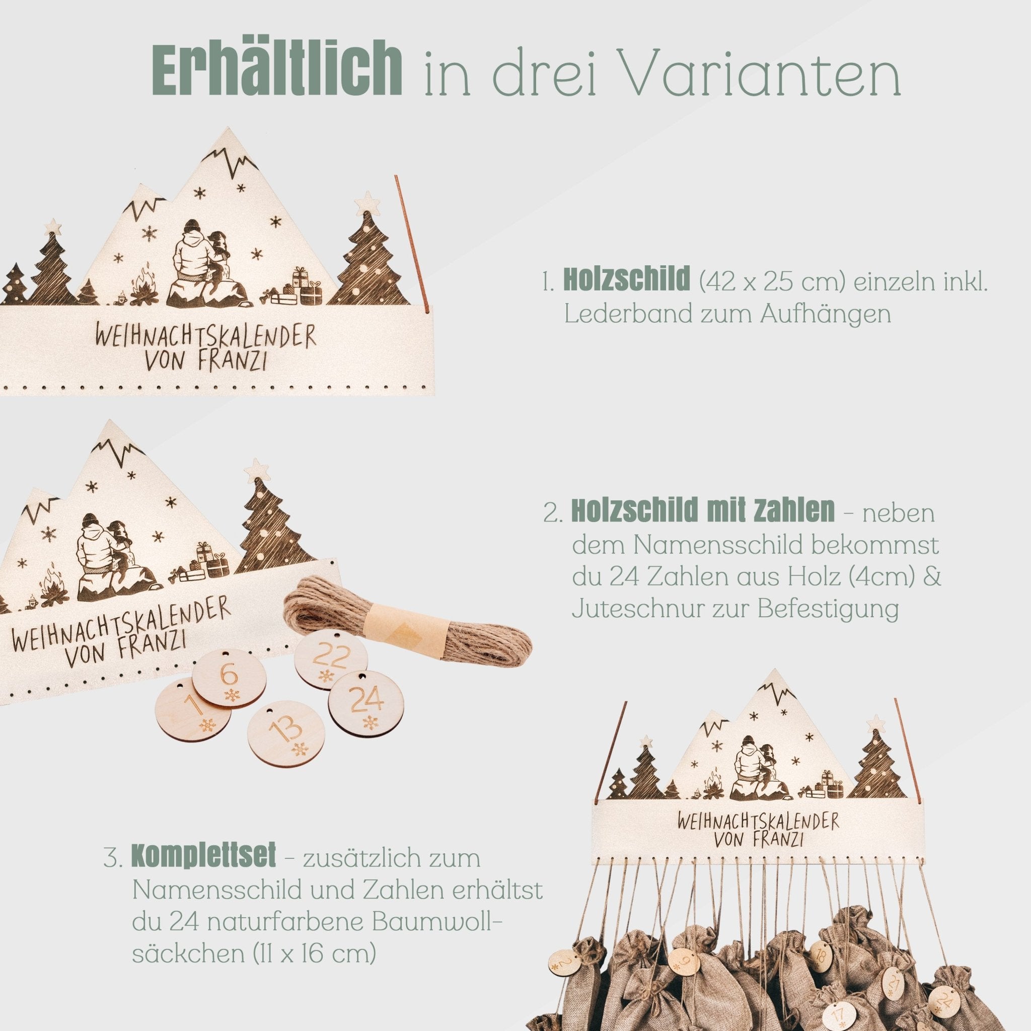 Adventskalender - Hund+Hundefreund Landschaft mit Wunschnamen - Abenteuernah