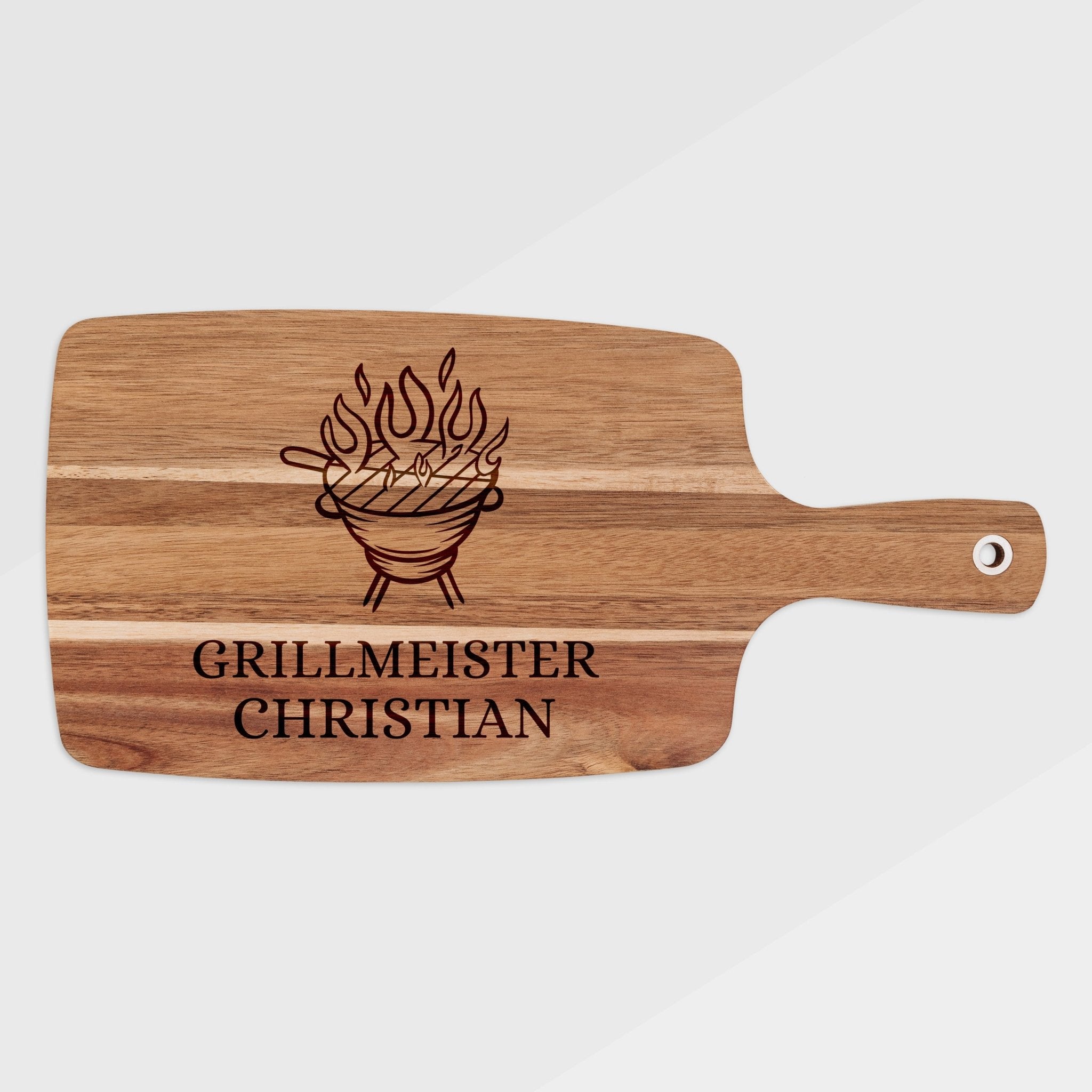 Akazienbrett mit Griff - Grill Grillmeister - Abenteuernah