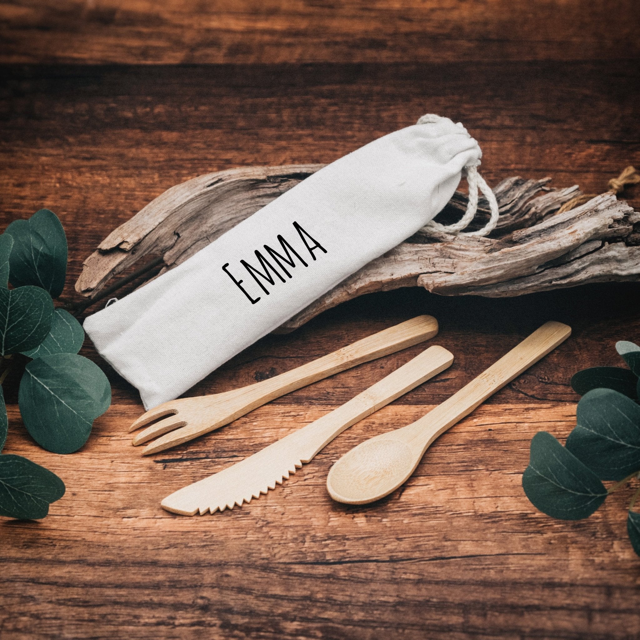 Besteckset mit Tasche - Wunschname - Abenteuernah