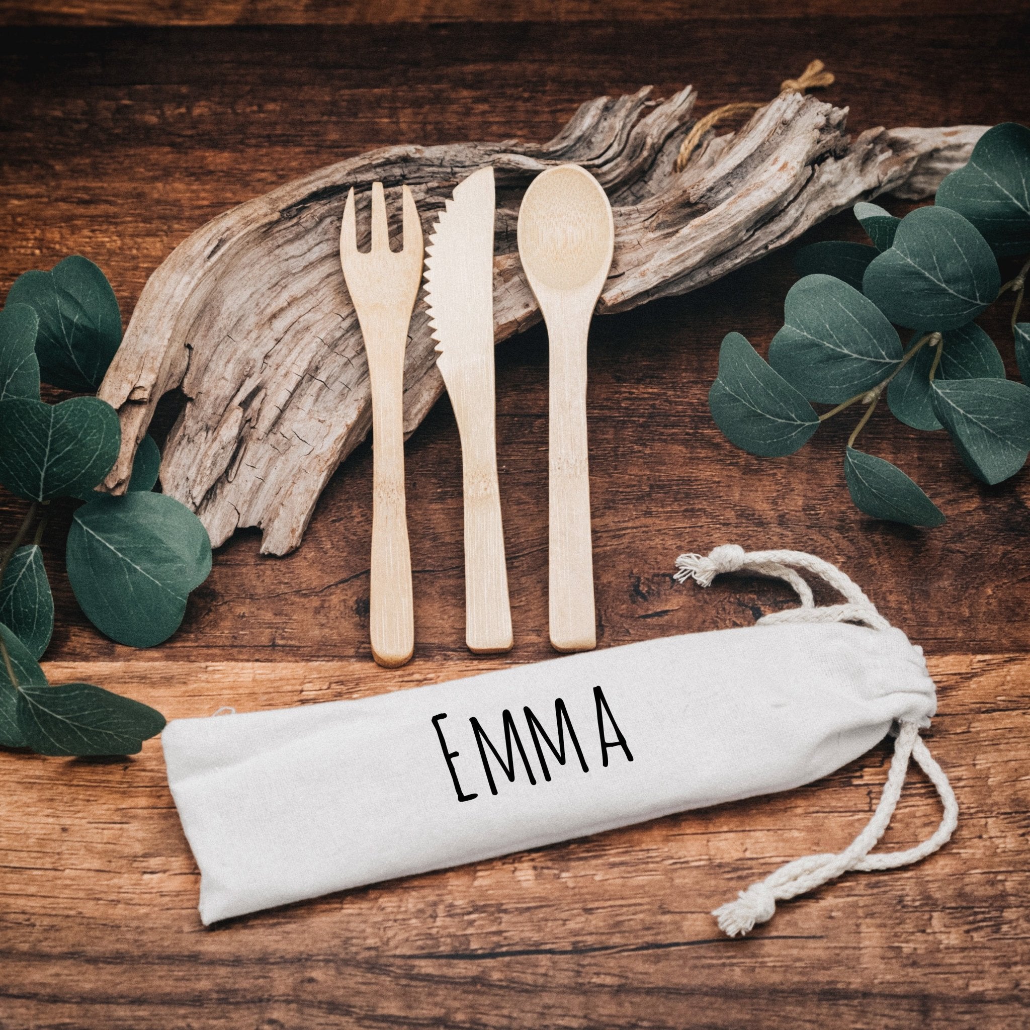 Besteckset mit Tasche - Wunschname - Abenteuernah