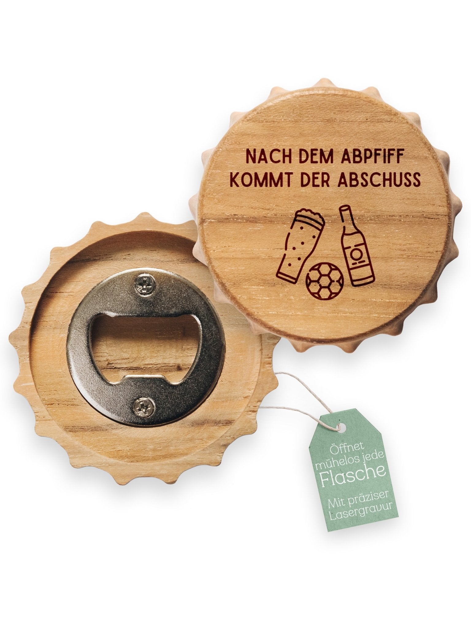Bierdeckel Flaschenöffner - Abpfiff Abschuss - Abenteuernah