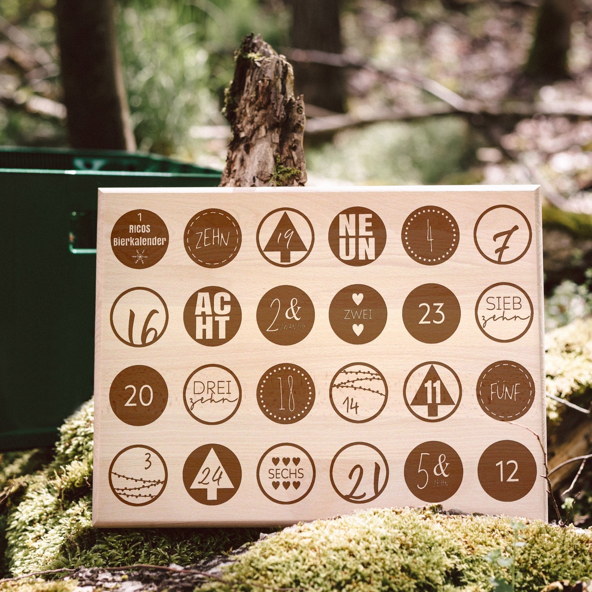 Bierkastensitz Holz - Adventskalender mit Wunschname - Abenteuernah