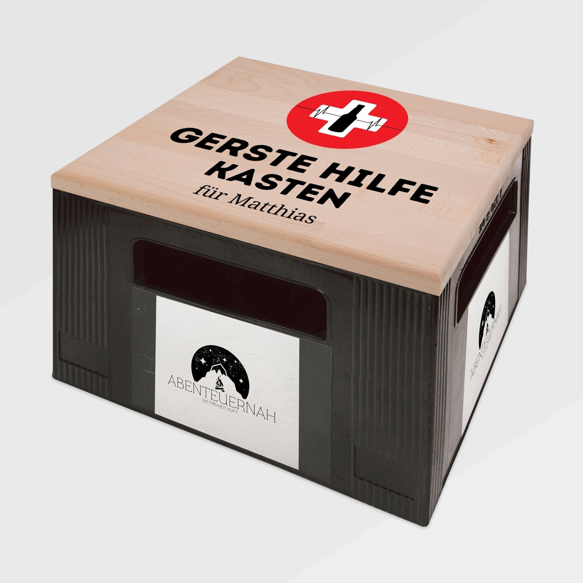 Bierkastensitz Holz - Gerste Hilfe Kasten - Abenteuernah