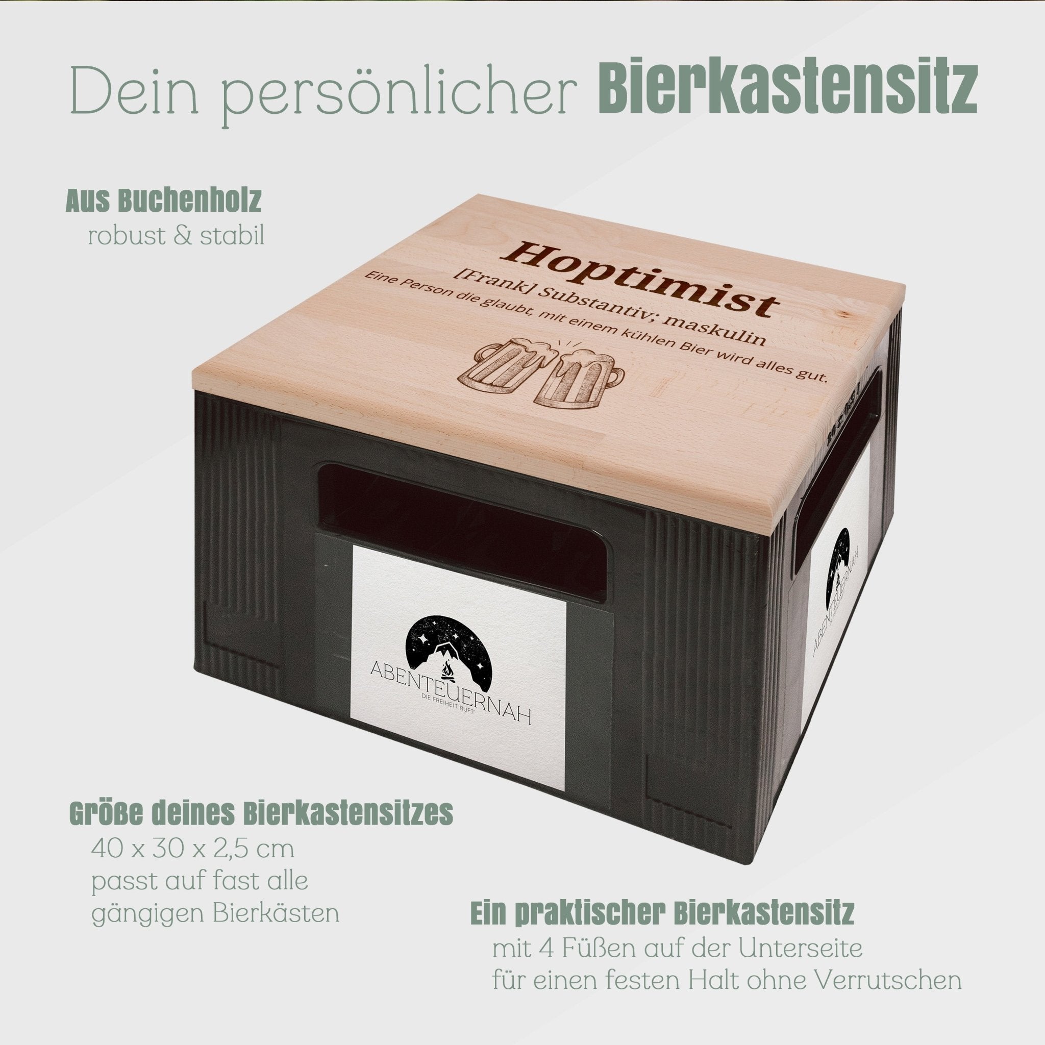 Bierkastensitz Holz - Hoptimist Definition - Abenteuernah
