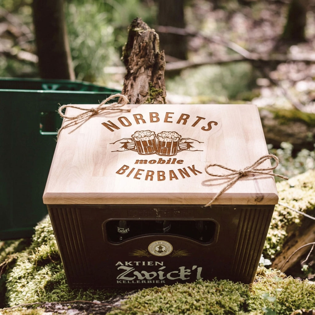 bierbank aufbewahrung Bierkastensitz Holz