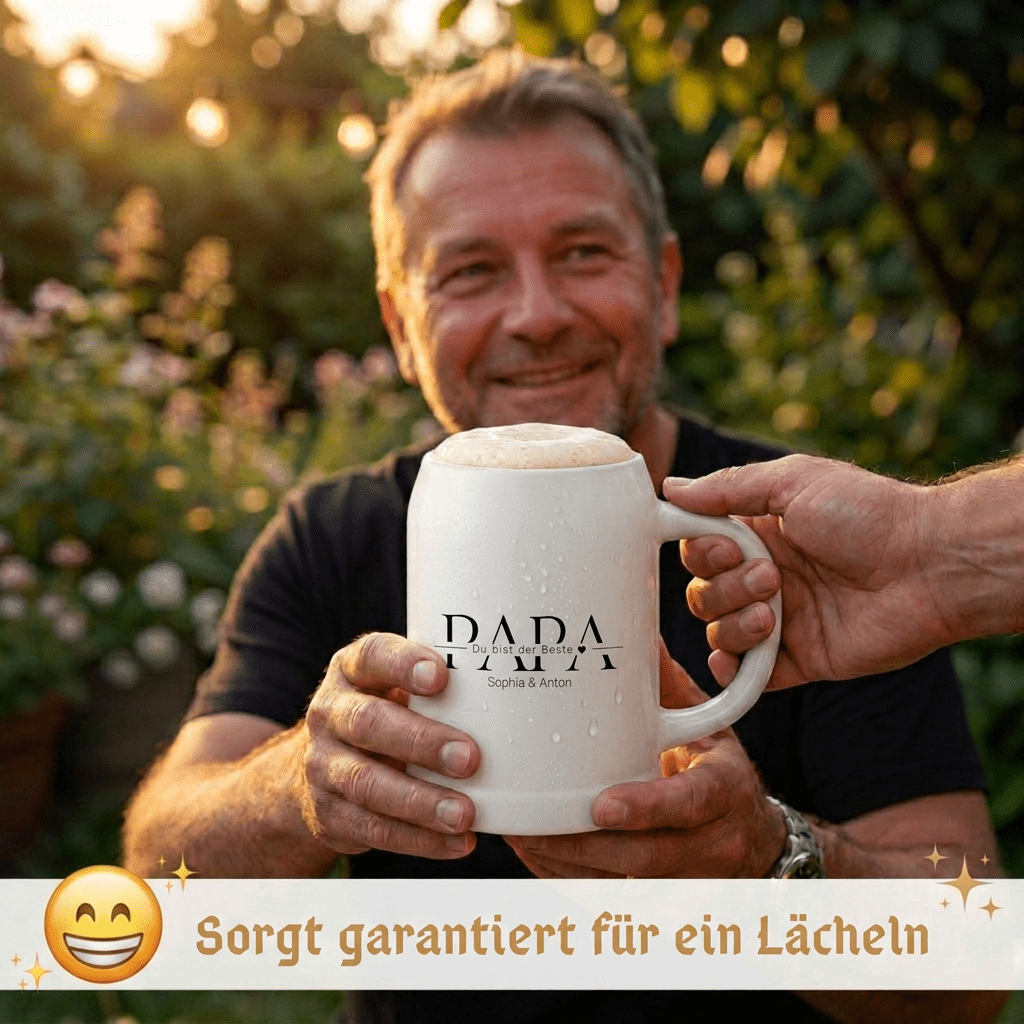 Bierkrug Keramik personalisiert - Papa - Abenteuernah