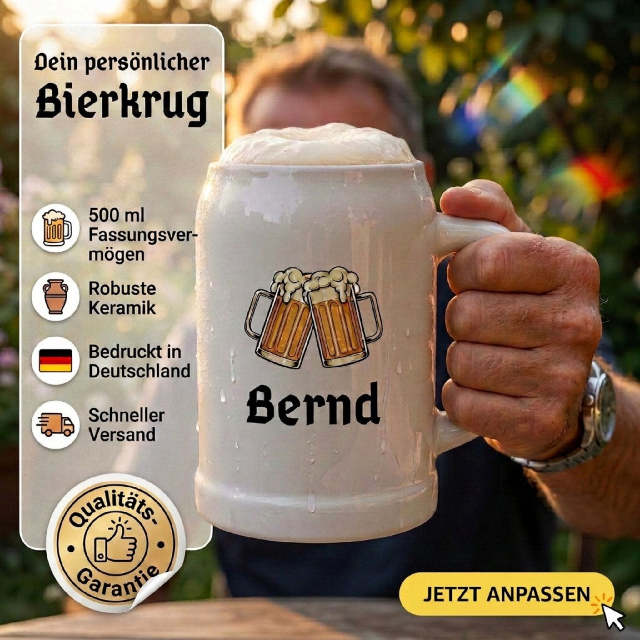 Bierkrug Keramik personalisiert - Prost - Abenteuernah