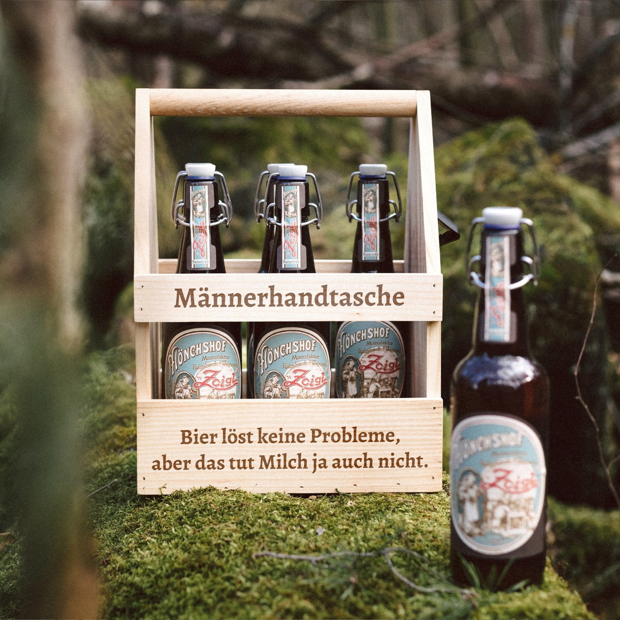 Bierträger Holz - Bier und Milch - Abenteuernah