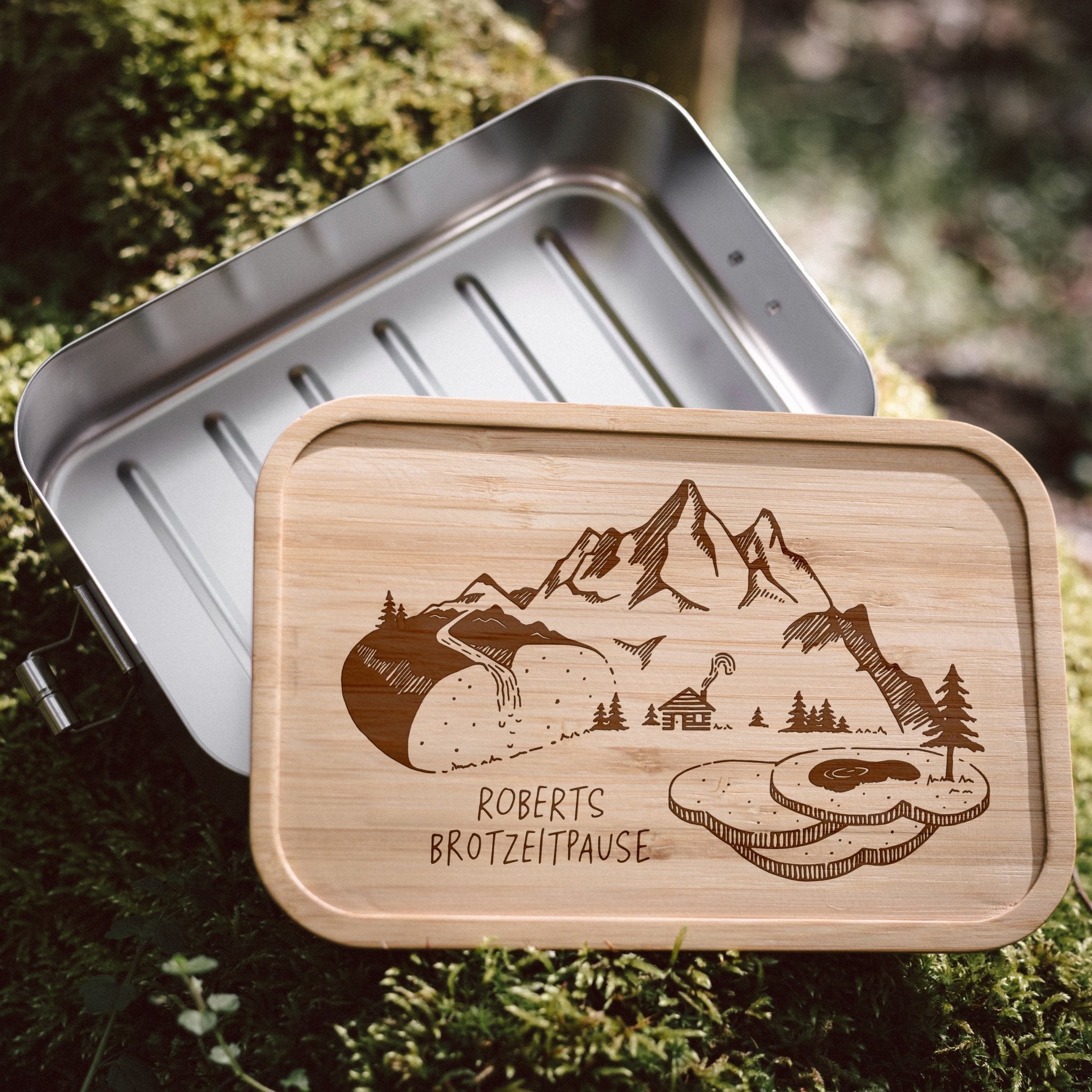 Brotdose Edelstahl - Berge Brotlandschaft - Abenteuernah