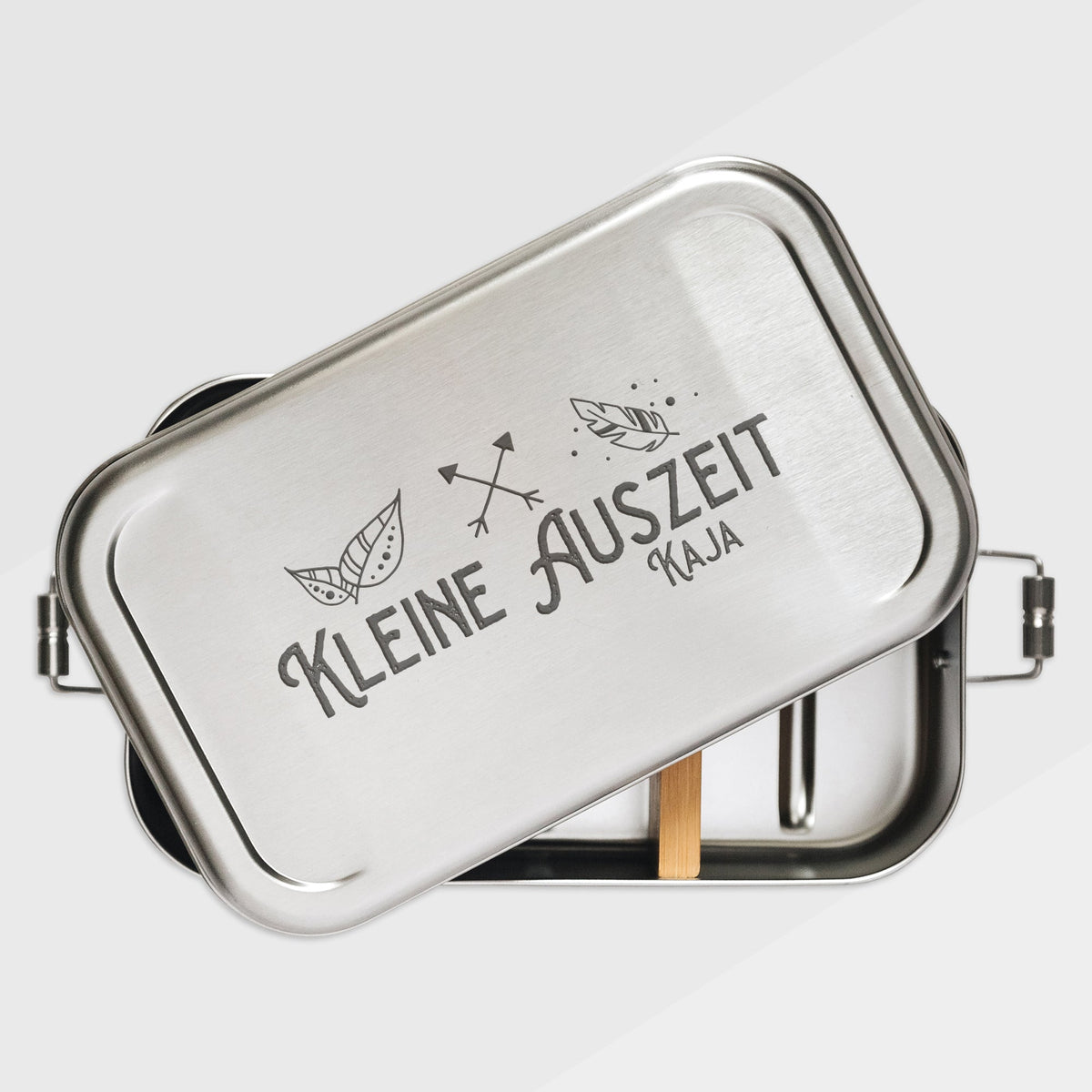 Brotdose Volledelstahl silber - Kleine Auszeit - Abenteuernah