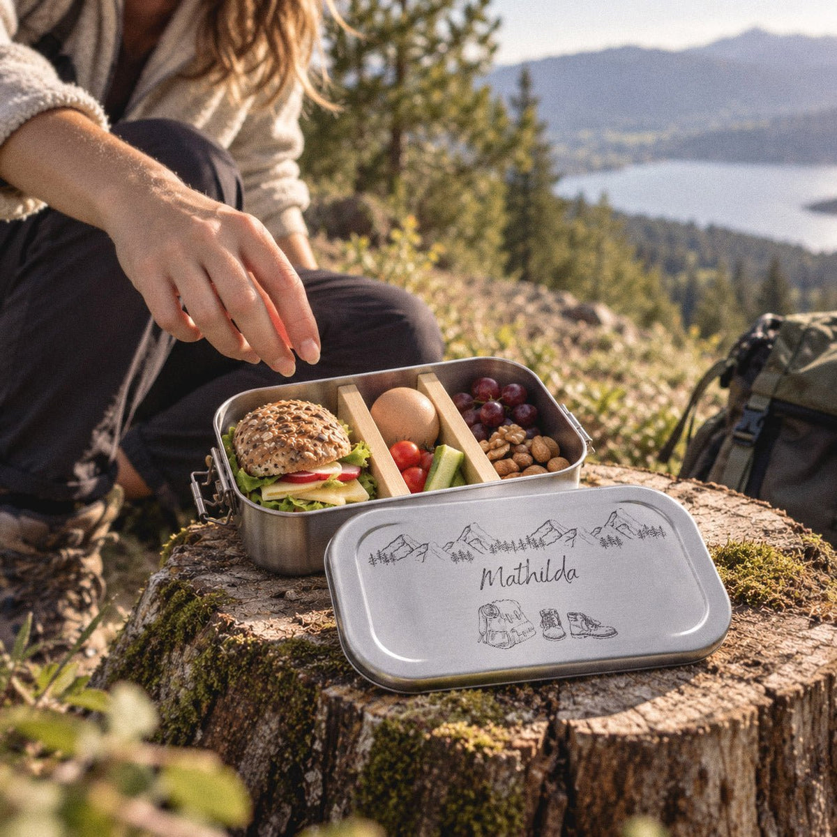 Brotdose Volledelstahl silber - Wanderausrüstung Berge - Abenteuernah